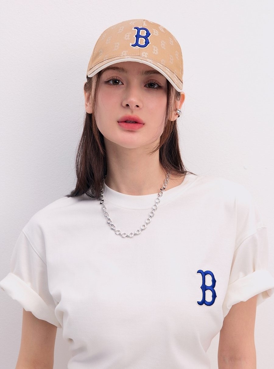 Nón bóng chày MLB B Classic Monogram Structured Ball Cap Boston Redsox Beige 3ACPM014N-43BGD 8