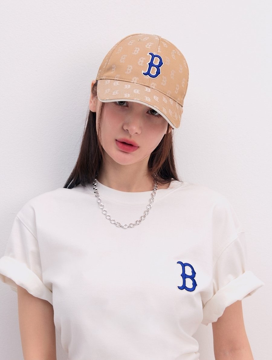 Nón bóng chày MLB B Classic Monogram Structured Ball Cap Boston Redsox Beige 3ACPM014N-43BGD 9