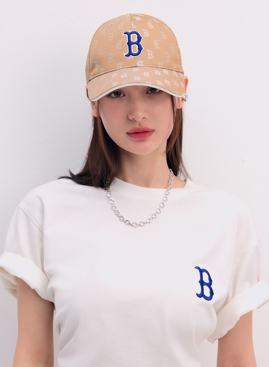 Nón bóng chày MLB B Classic Monogram Structured Ball Cap Boston Redsox Beige 3ACPM014N-43BGD 14