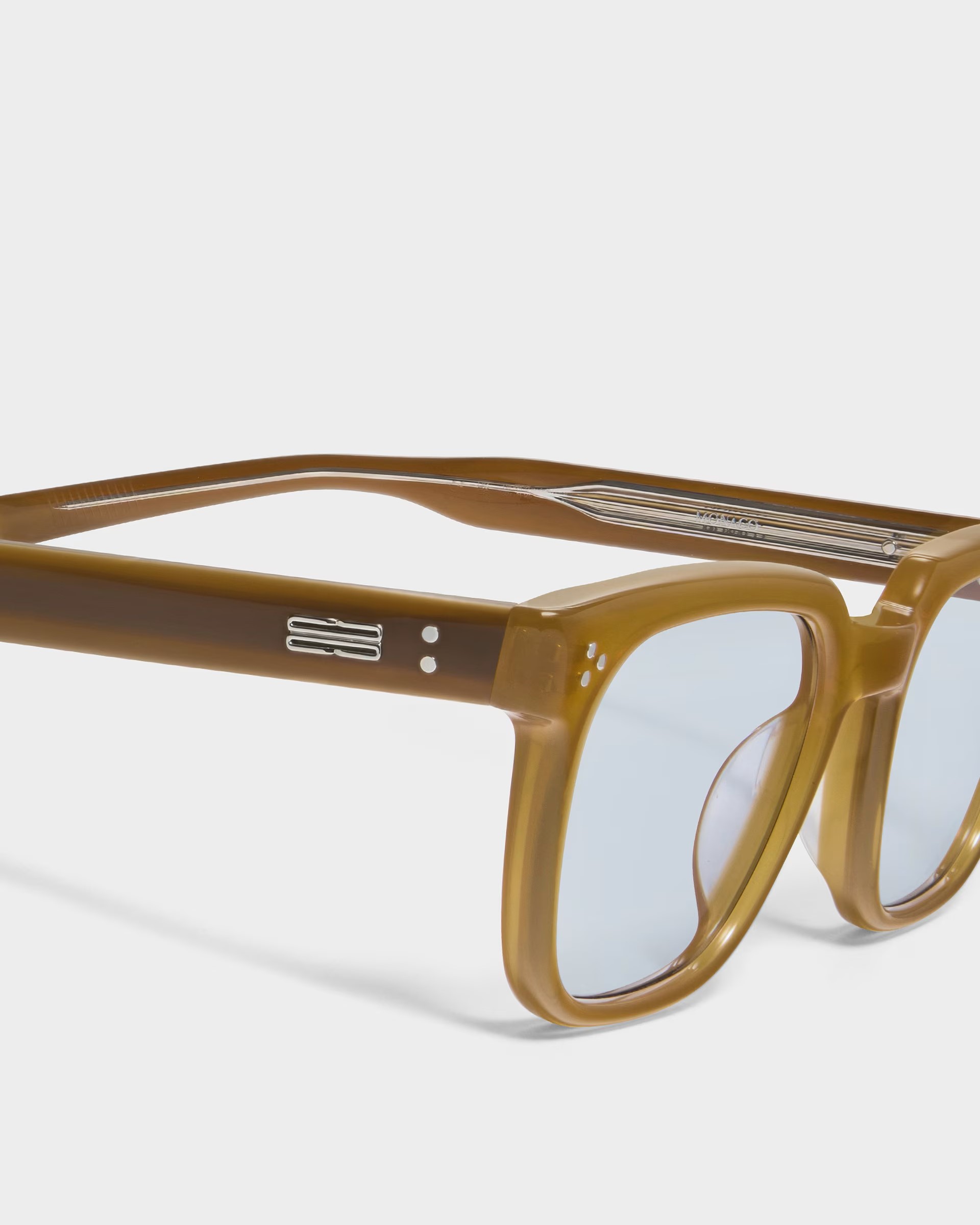 Kính mát Gentle Monster Monaco BRC12 Blue Lenses Translucent Brown Acetate Frame 3