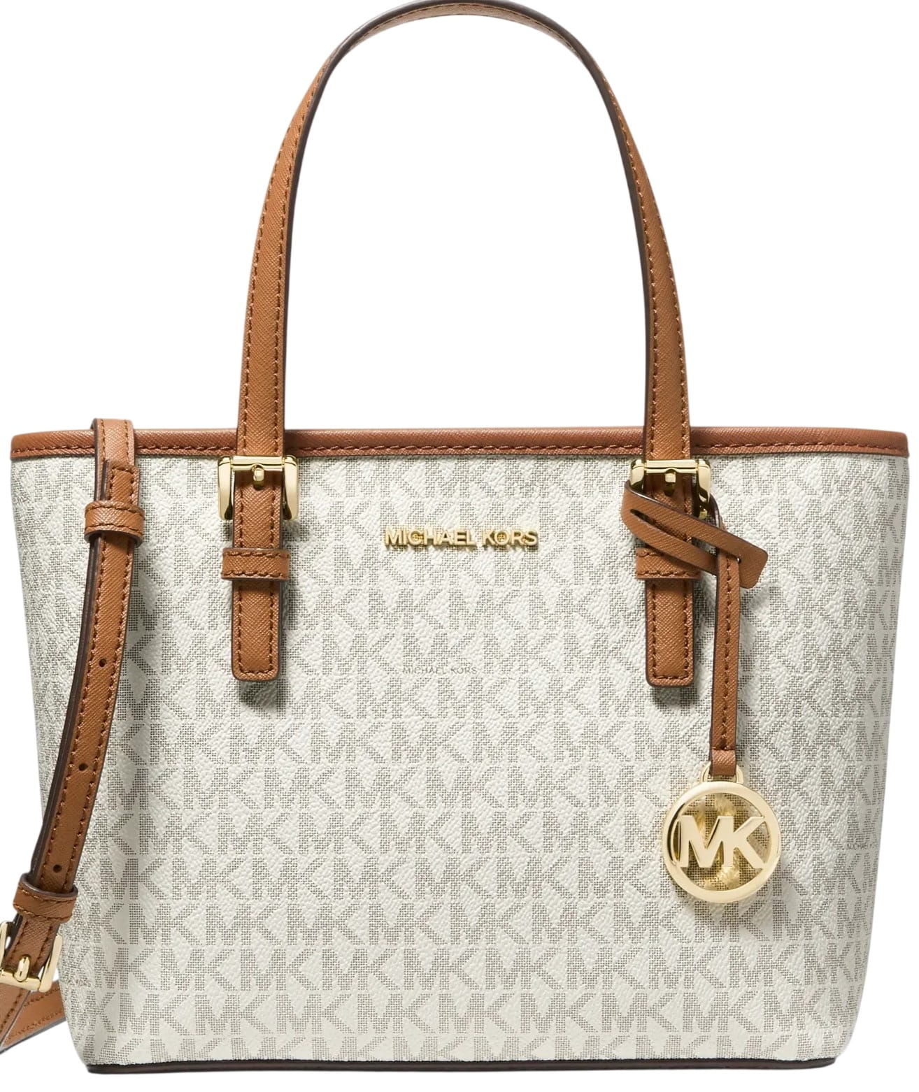 Túi xách nữ Michael Kors Jet Set Travel Extra-Small Logo Top-Zip Tote Bag Vanilla 35T9GTVT0B 1