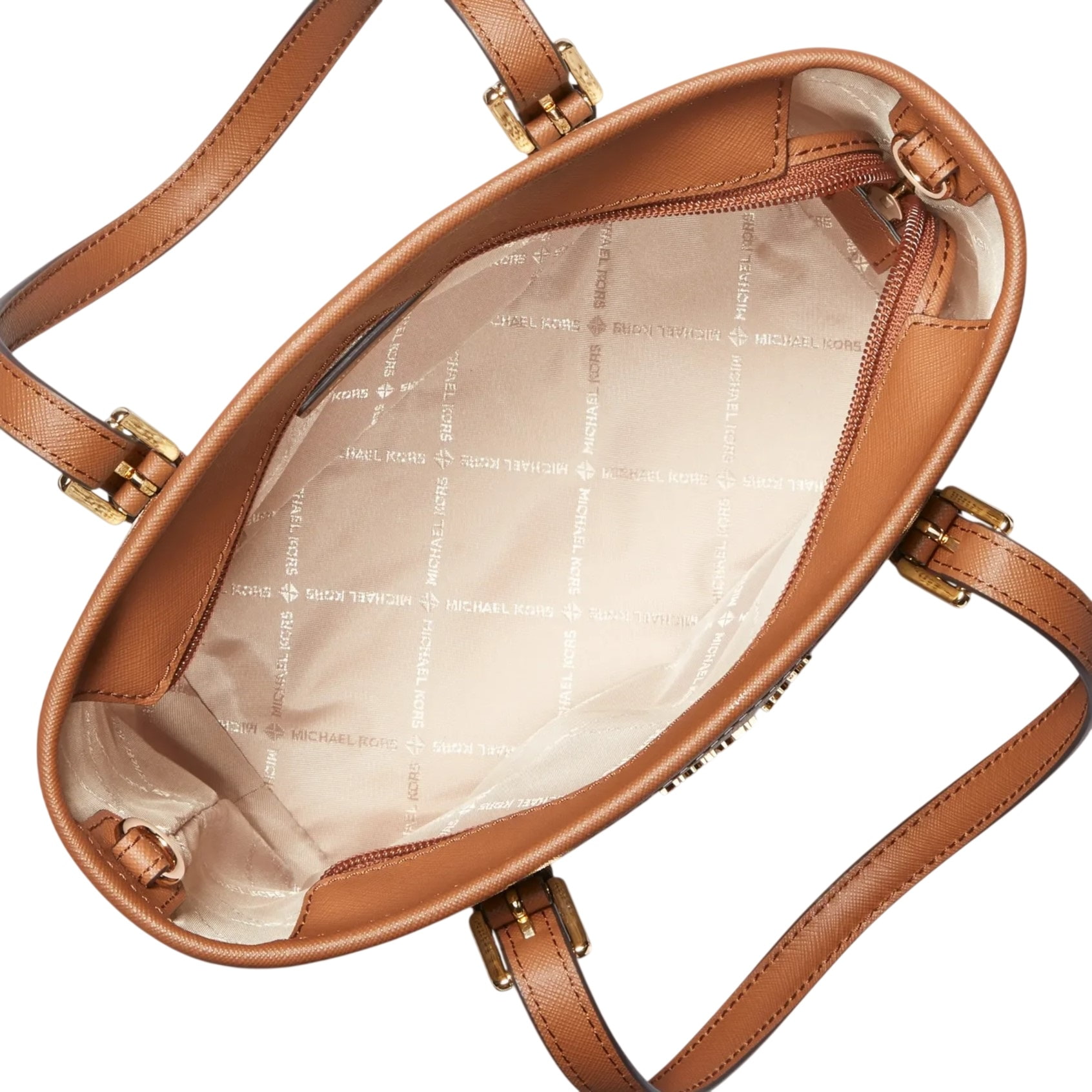 Túi xách nữ Michael Kors Jet Set Travel Extra-Small Logo Top-Zip Tote Bag Vanilla 35T9GTVT0B 3
