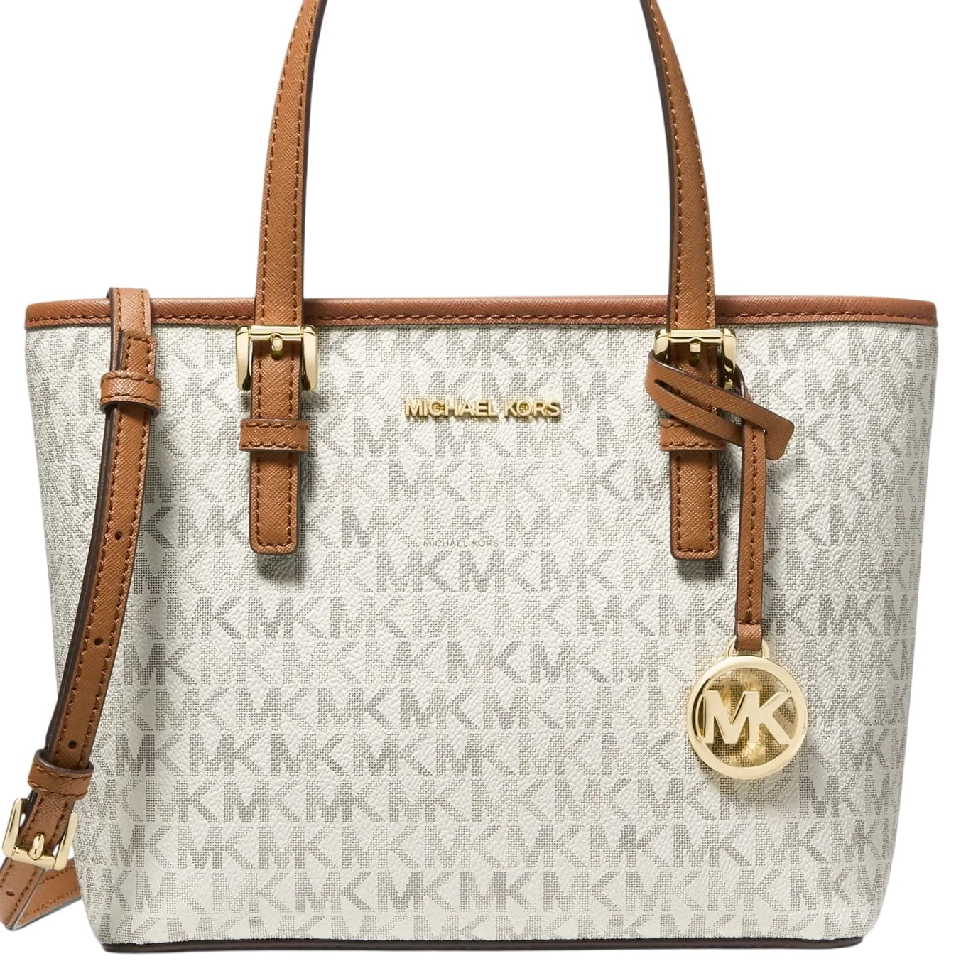 Túi xách nữ Michael Kors Jet Set Travel Extra-Small Logo Top-Zip Tote Bag Vanilla 35T9GTVT0B 4