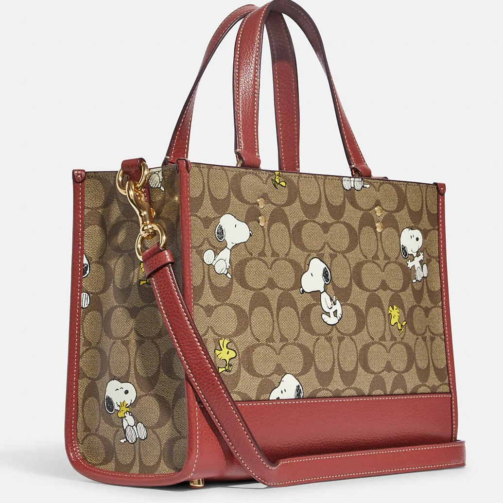 TÚI NỮ ĐEO CHÉO COACH X PEANUTS DEMPSEY CARRYALL IN SIGNATURE CANVAS WITH SNOOPY WOODSTOCK PRINT 7