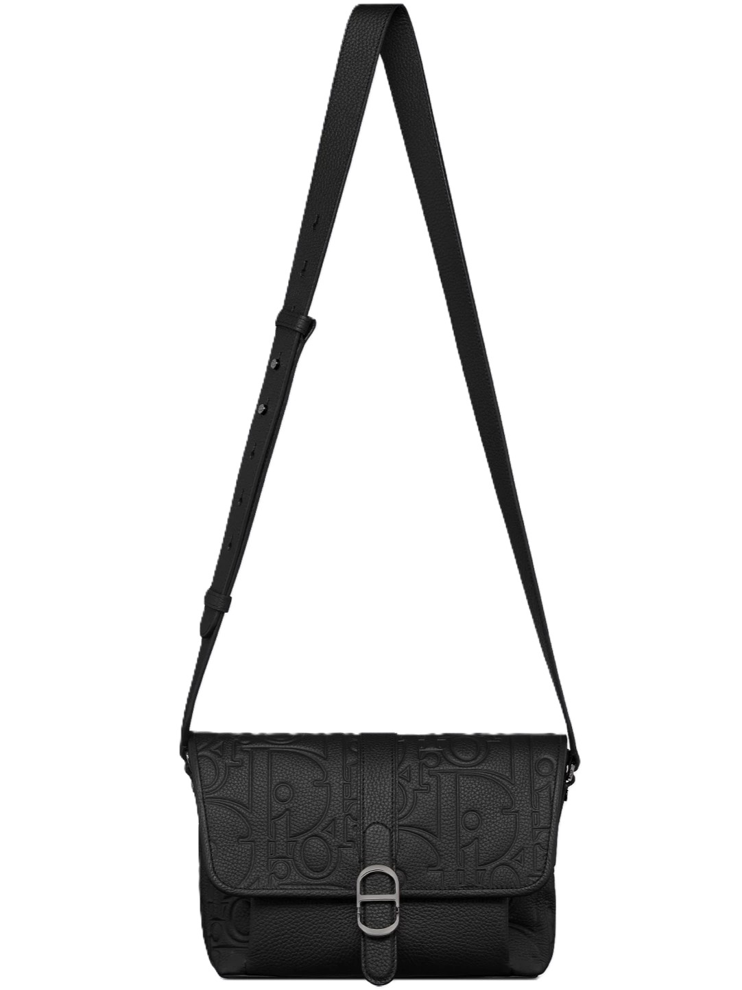 Túi đeo chéo Medium Dior Daily Messenger Bag with Flap Black Dior Gravity Leather and Black Grained Calfskin 1