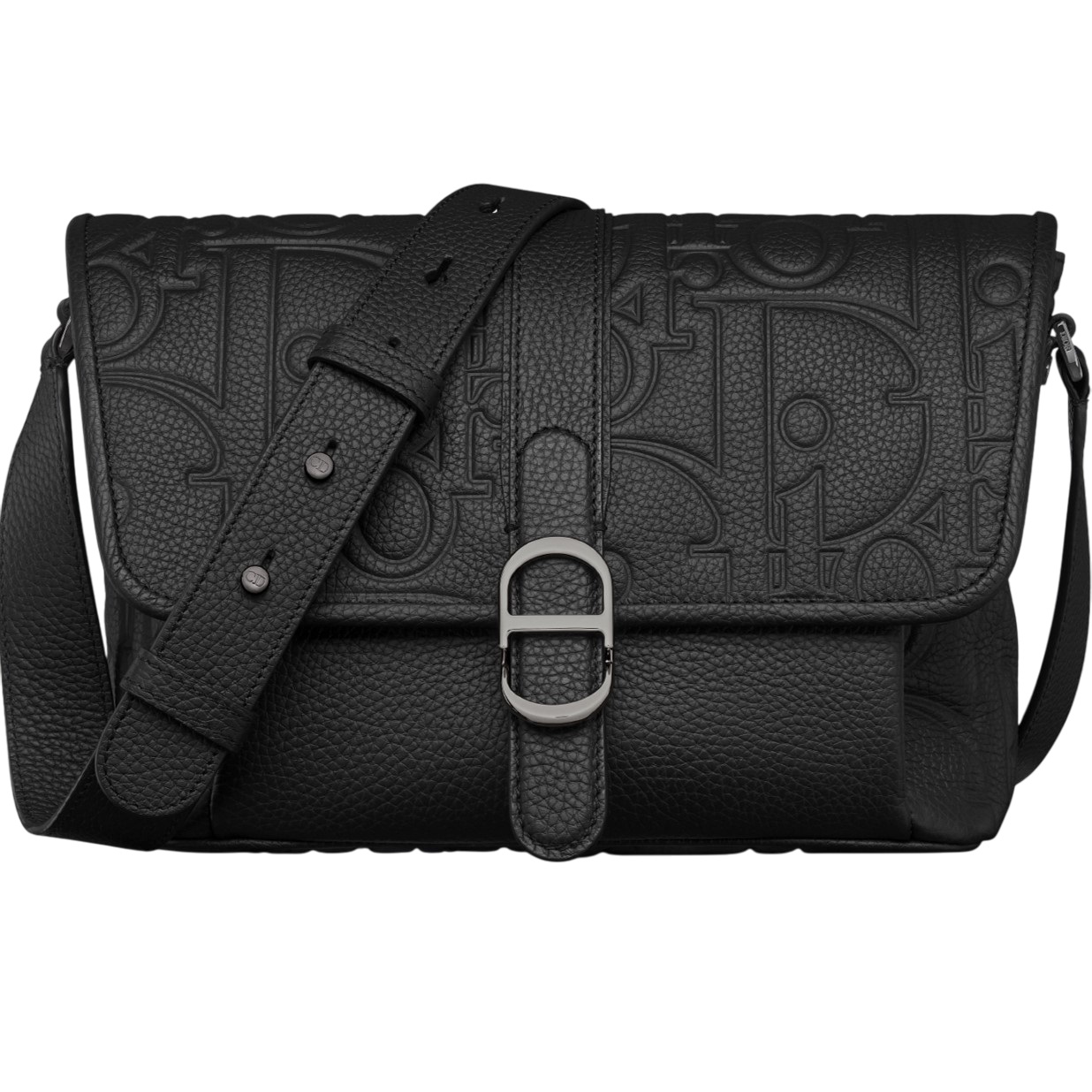 Túi đeo chéo Medium Dior Daily Messenger Bag with Flap Black Dior Gravity Leather and Black Grained Calfskin 2