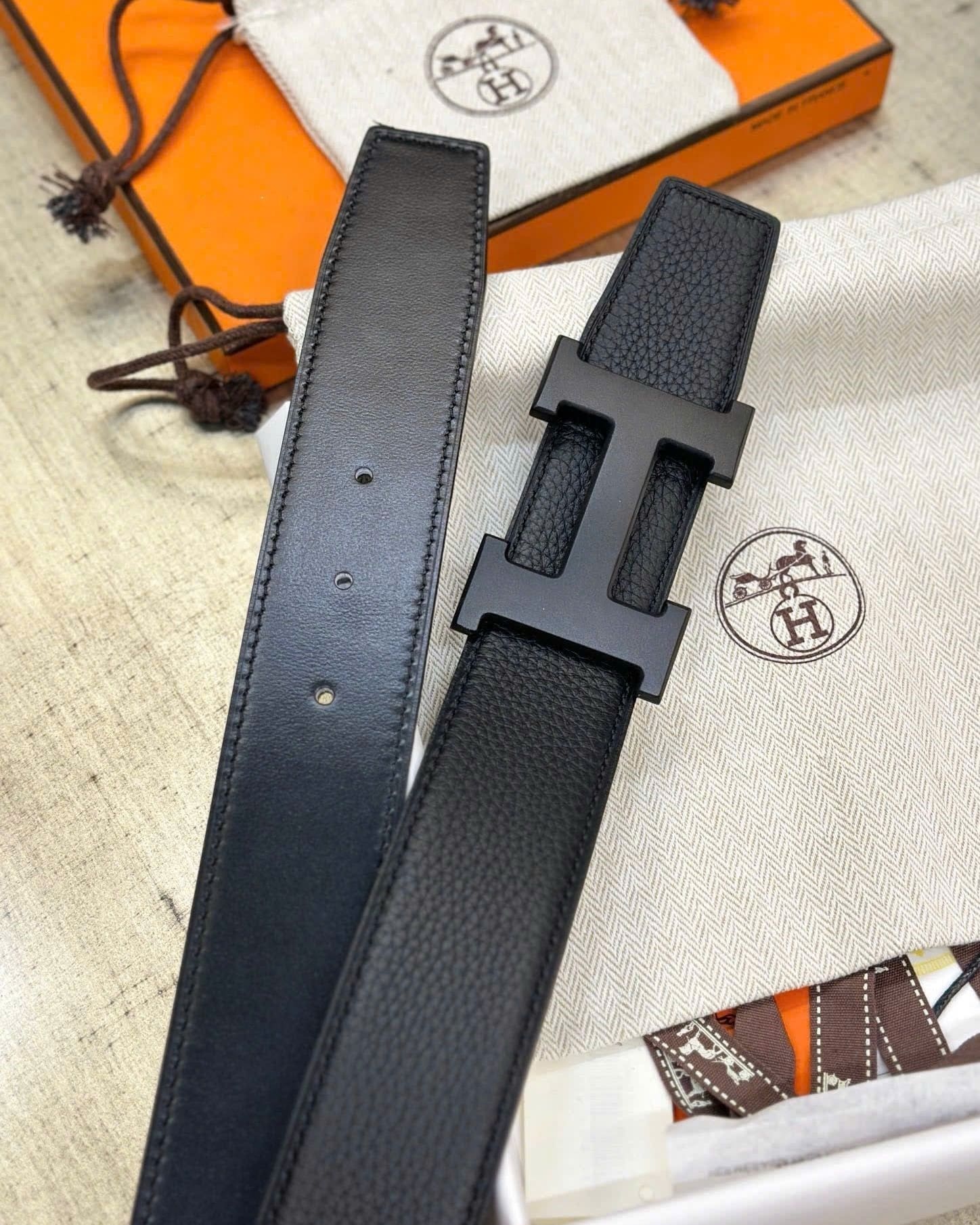 Thắt lưng nam khóa đen Hermes Constance Belt Buckle Reversible Leather Strap Noir 38 mm 3