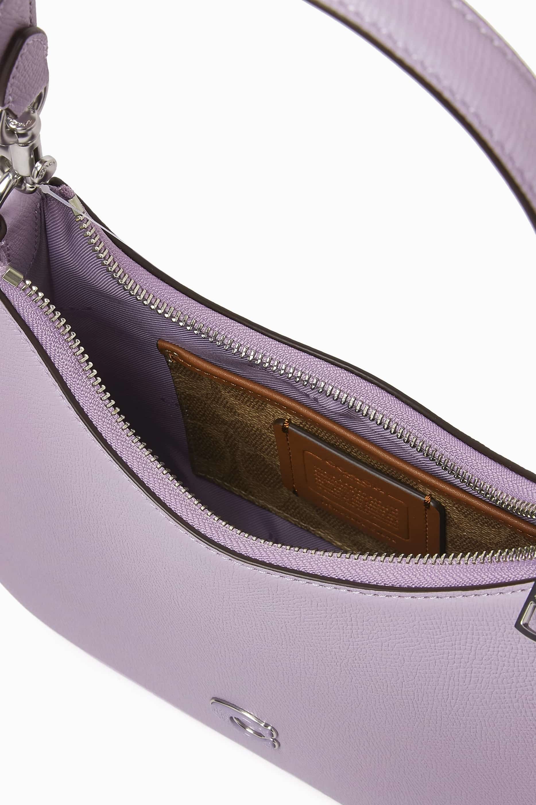 Túi nữ Coach Hobo Crossbody Soft Purple Crossgrain Leather With Signature Canvas CJ842 8