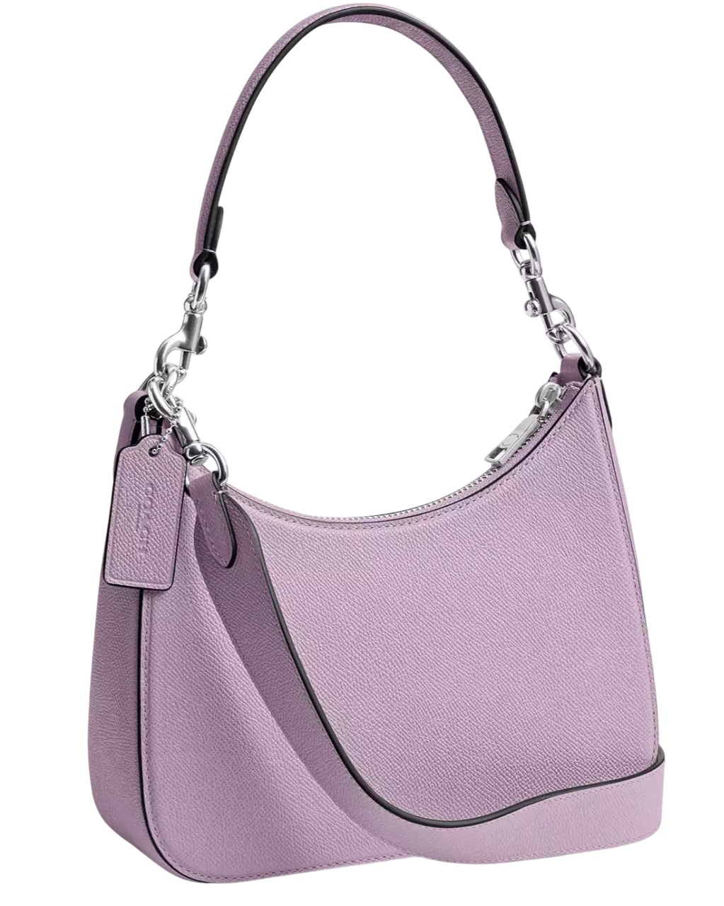 Túi nữ Coach Hobo Crossbody Soft Purple Crossgrain Leather With Signature Canvas CJ842 9