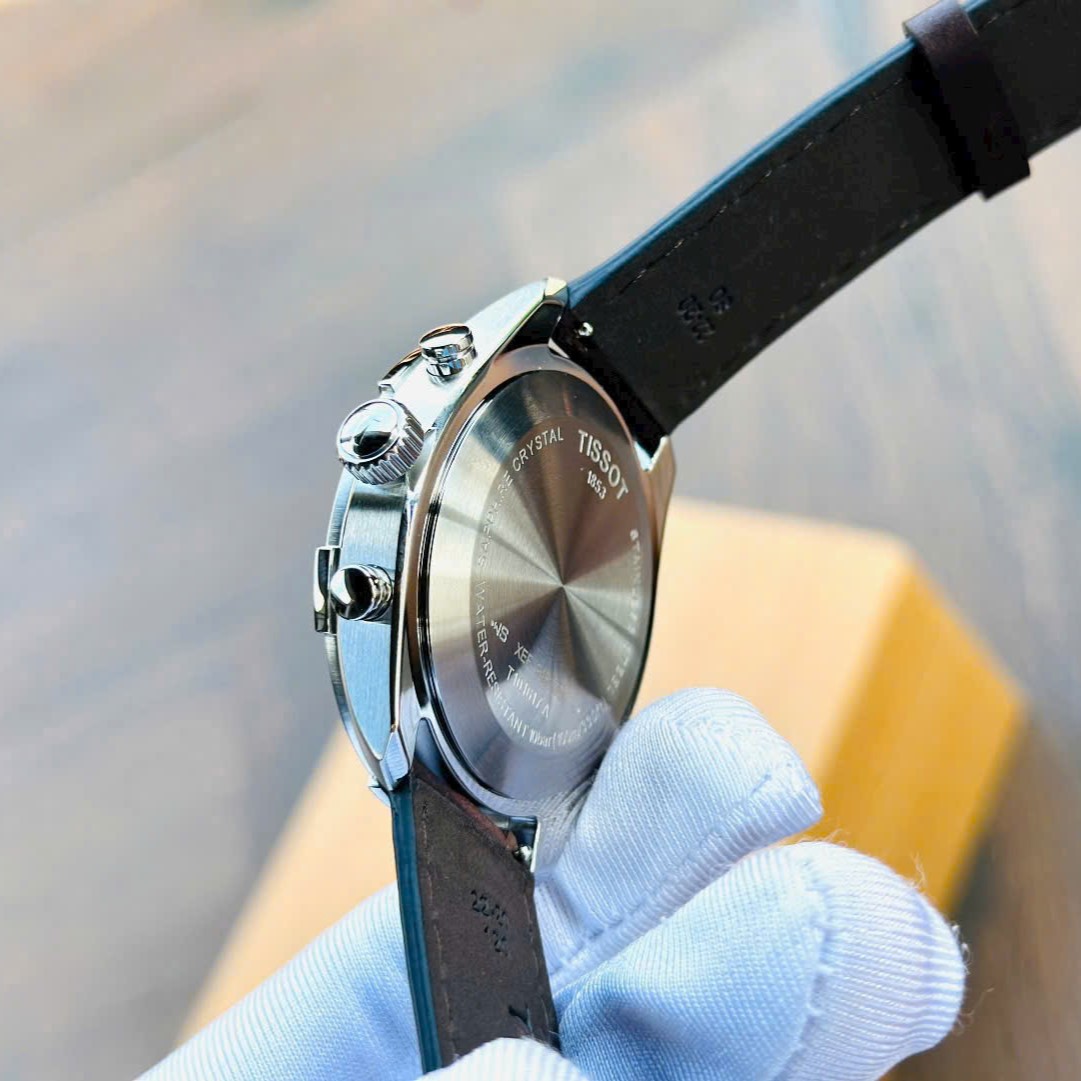 Đồng hồ đeo tay nam Tissot T-Classic PR 100 Sport Gent Chronograph Silver Dial Brown Leather Strap T1016171603100 14