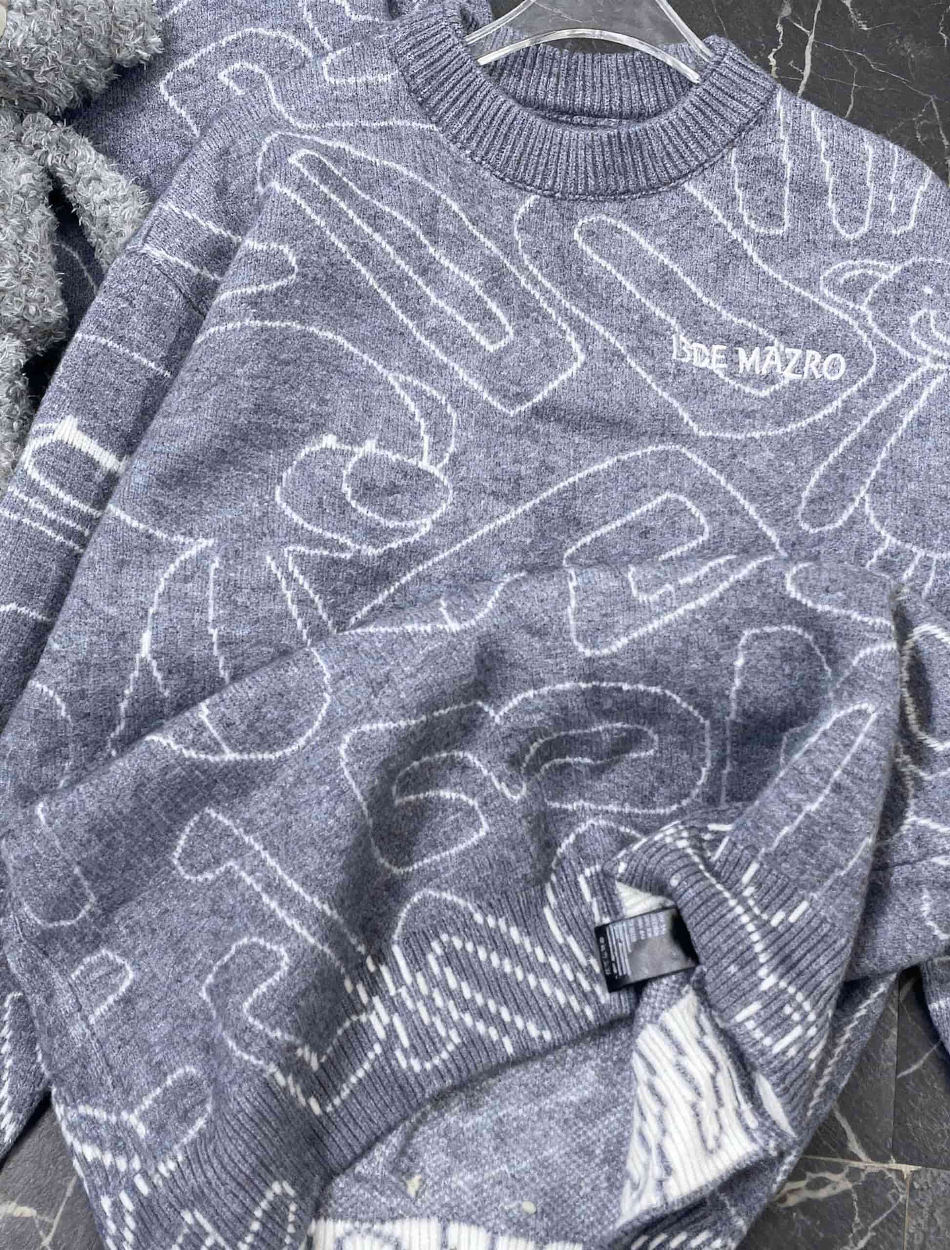 Áo gấu xám 13DE Marzo Bear Logo Sketch Jumper Grey 9