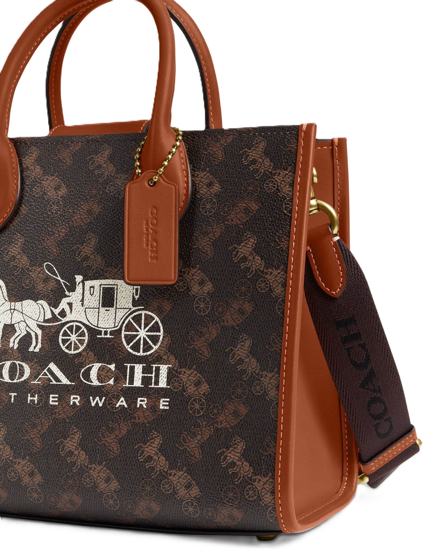 Túi xách Coach nữ Ace Tote 26 With Horse And Carriage Print Dark Brown CR680 8