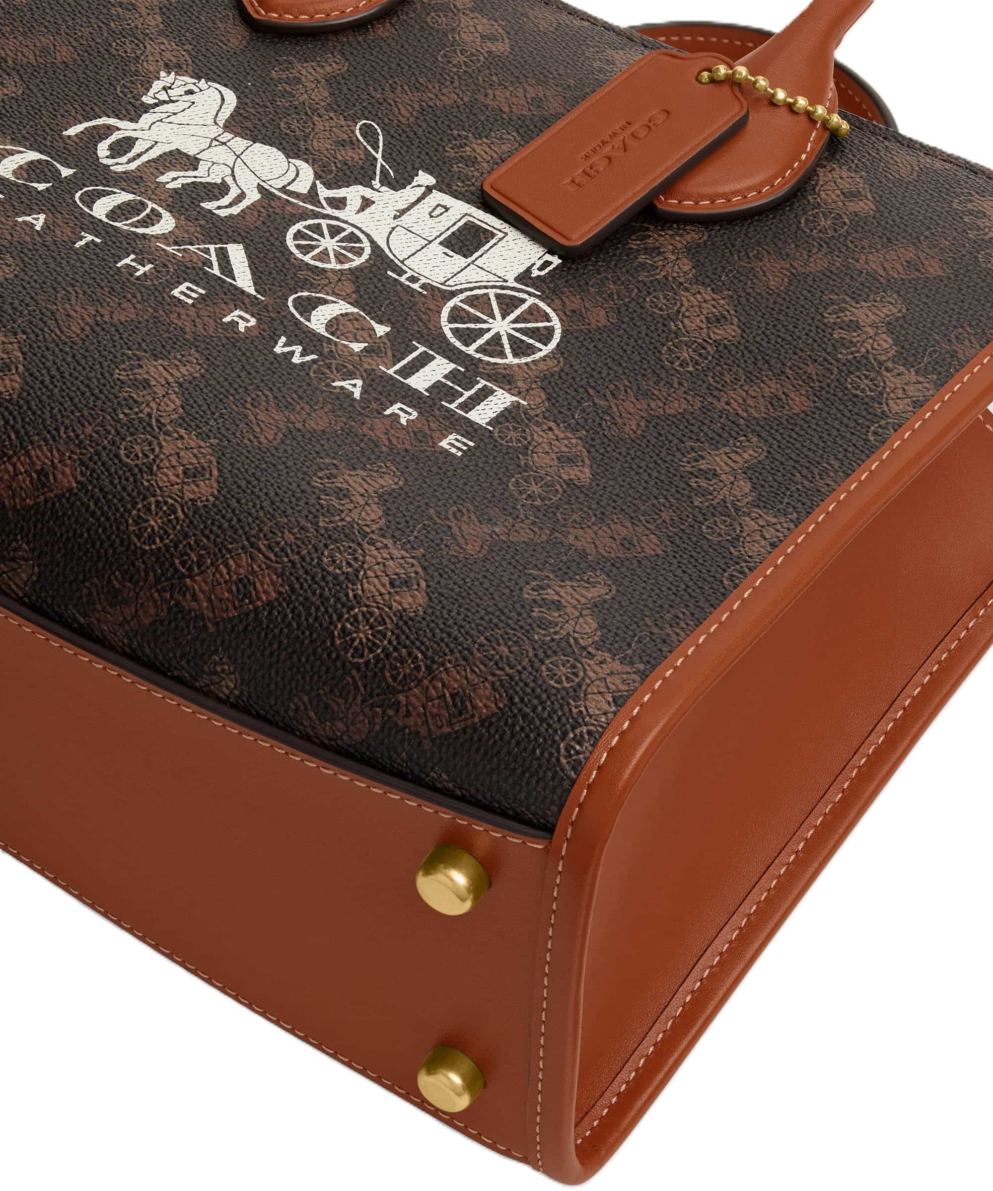 Túi xách Coach nữ Ace Tote 26 With Horse And Carriage Print Dark Brown CR680 9