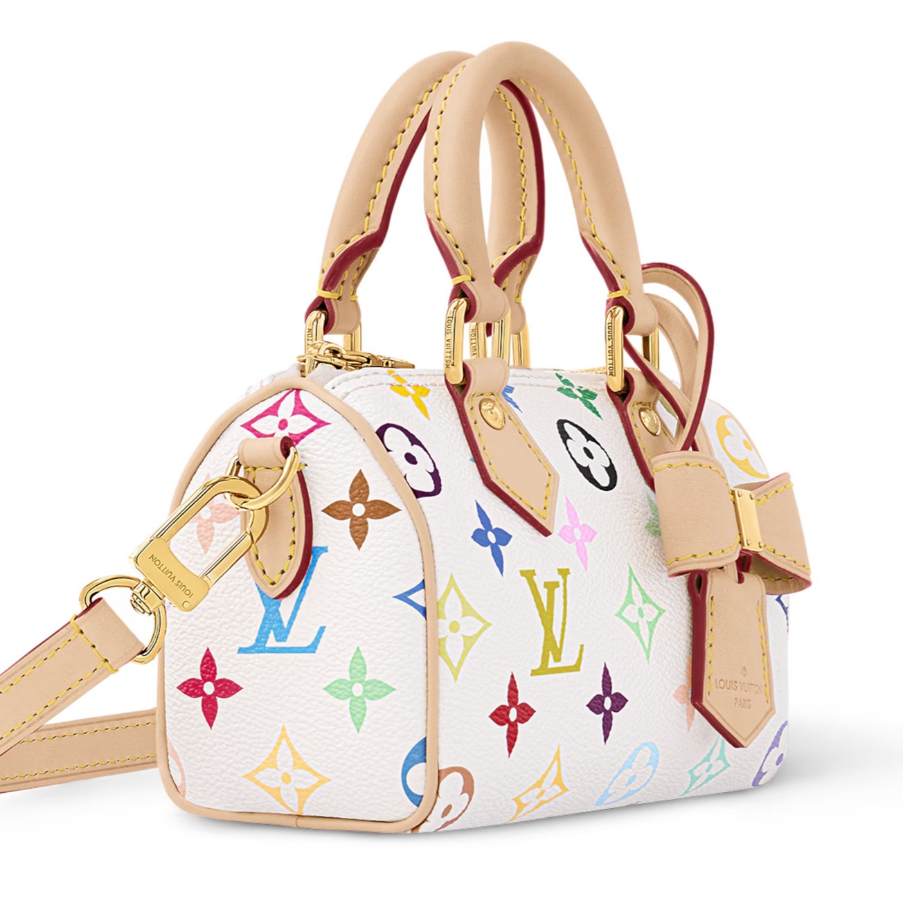 Túi đeo chéo Louis Vuitton Nano Speedy LV x TM Multicolore Blanc M13391 7
