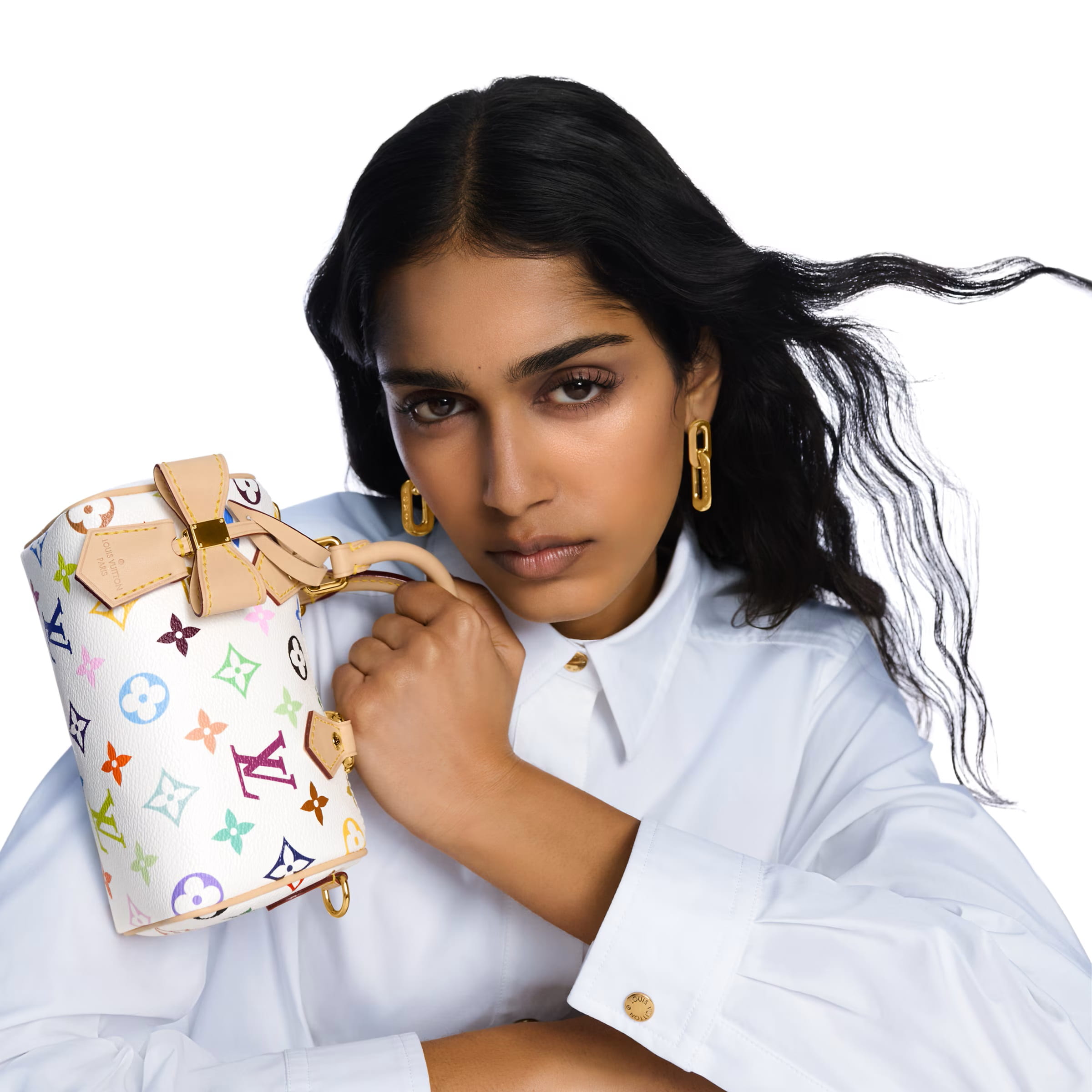 Túi đeo chéo Louis Vuitton Nano Speedy LV x TM Multicolore Blanc M13391 5