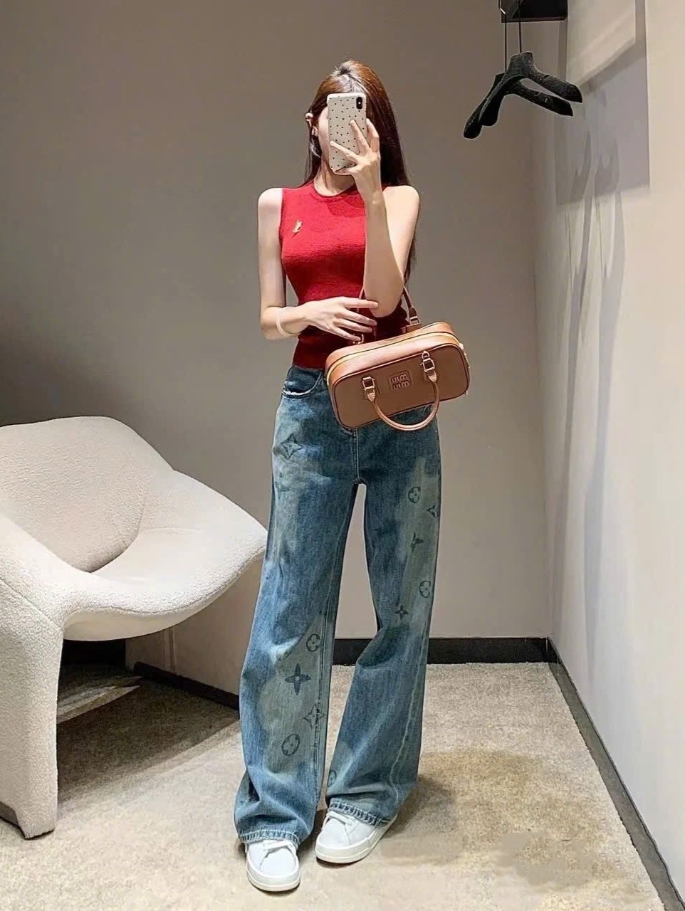 Quần jean nữ dài suông Louis Vuitton 2