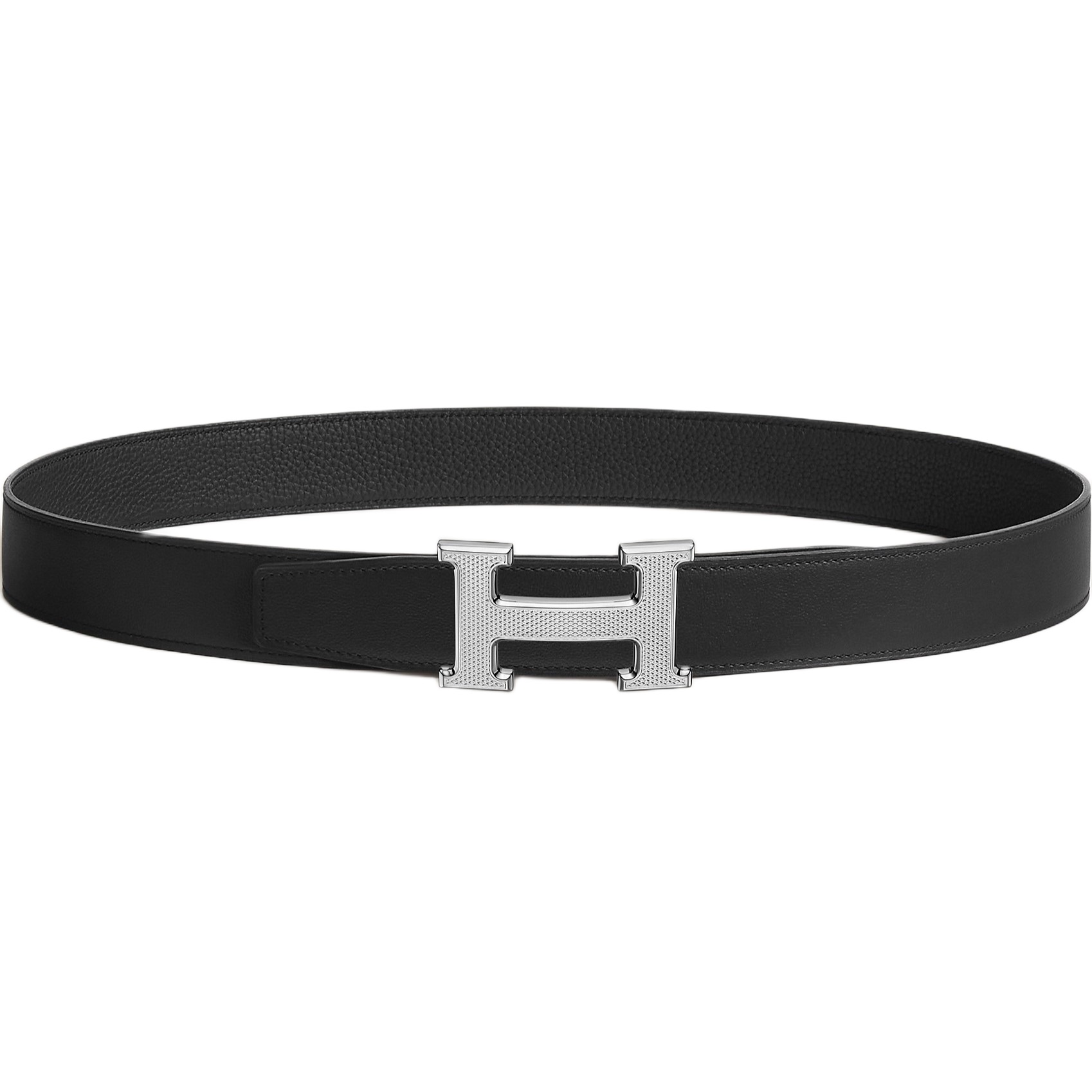Thắt lưng Hermes H Guillochee Belt Buckle Reversible Leather Strap Noir 38 mm 3