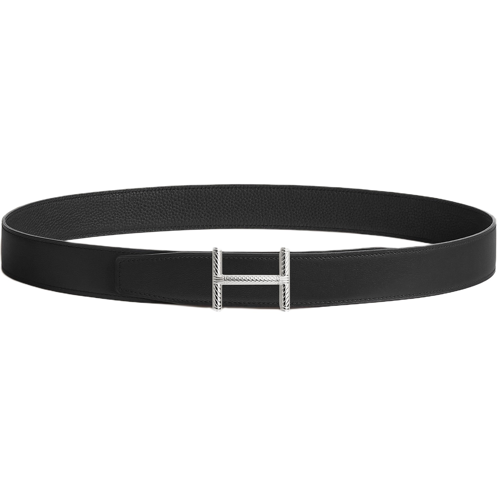 Dây nịt Hermes H Hisseo Belt Buckle Reversible Leather Strap Noir 32 mm 3
