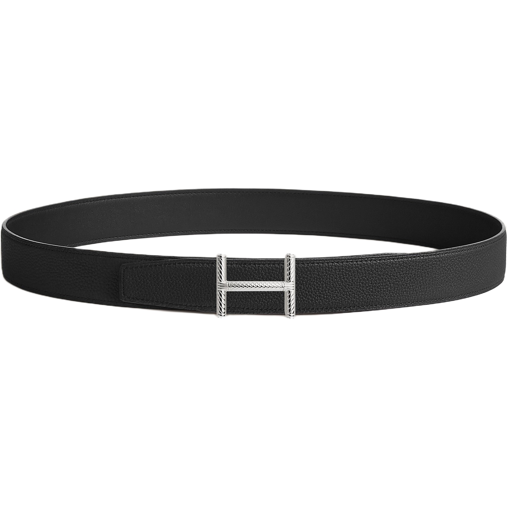 Dây nịt Hermes H Hisseo Belt Buckle Reversible Leather Strap Noir 32 mm 5