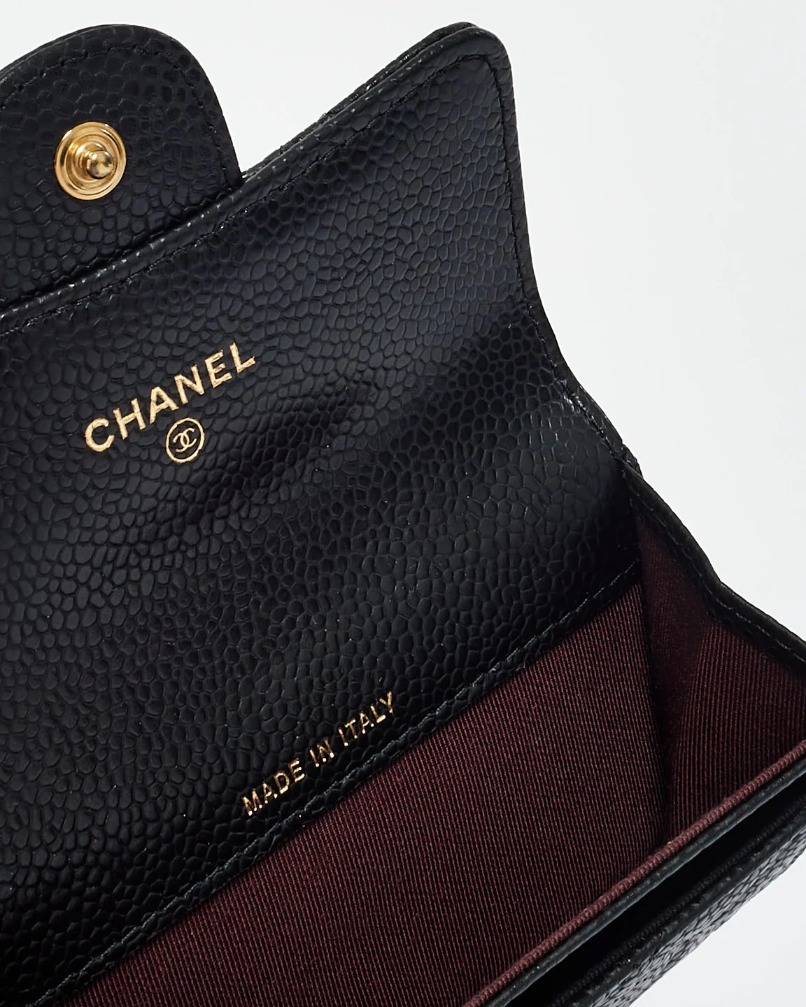 Ví cầm tay mini Chanel Black Caviar Leather Classic Flap Card Holder 2