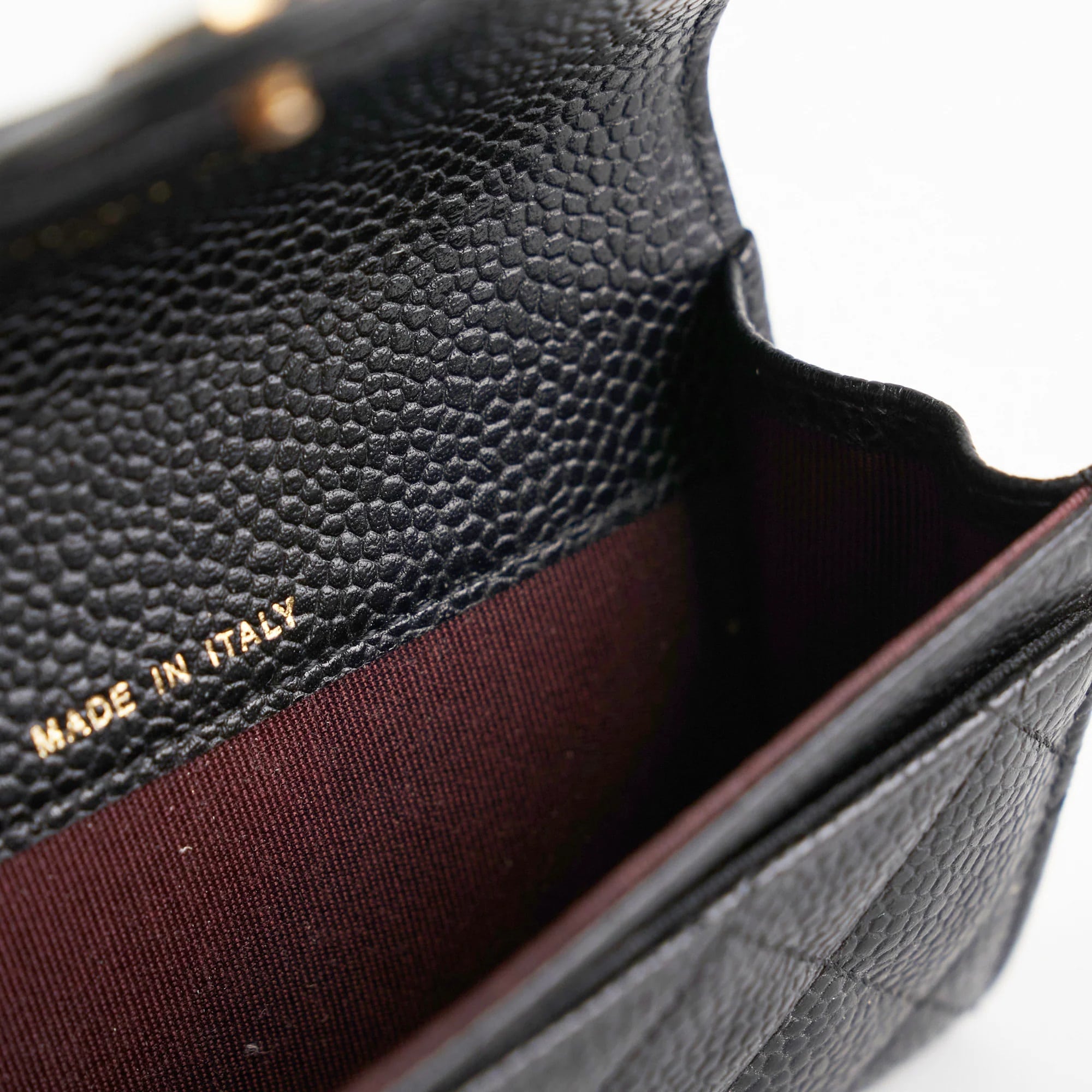 Ví cầm tay mini Chanel Black Caviar Leather Classic Flap Card Holder 4