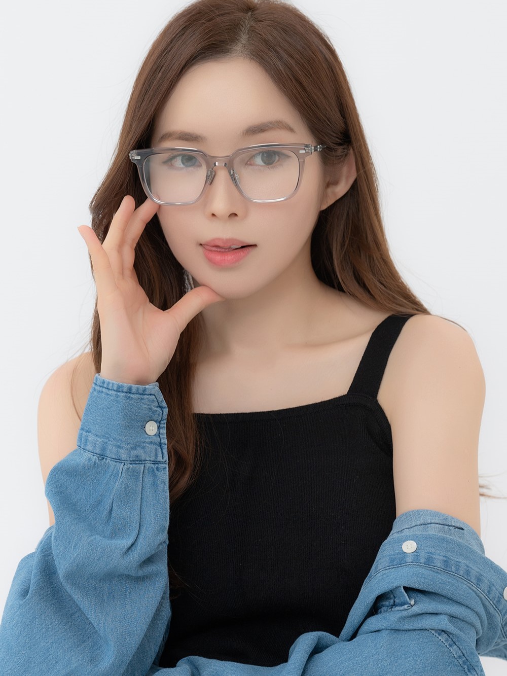 KÍNH MÁT GỌNG CẬN GENTLE MONSTER ZIN GC7 CLEAR LENSES SQUARE SHAPE TRANSLUCENT GRAY ACETATE FRAME 1