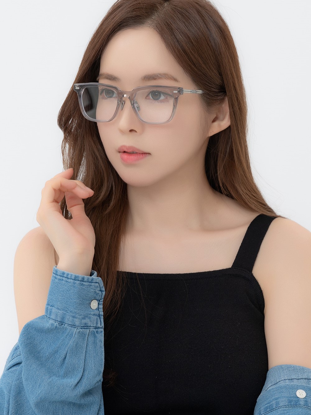 KÍNH MÁT GỌNG CẬN GENTLE MONSTER ZIN GC7 CLEAR LENSES SQUARE SHAPE TRANSLUCENT GRAY ACETATE FRAME 10