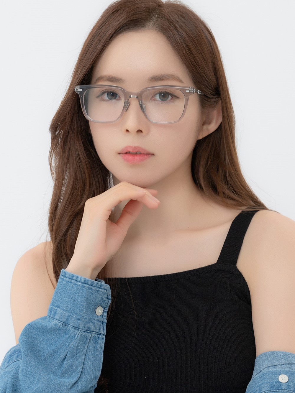 KÍNH MÁT GỌNG CẬN GENTLE MONSTER ZIN GC7 CLEAR LENSES SQUARE SHAPE TRANSLUCENT GRAY ACETATE FRAME 11