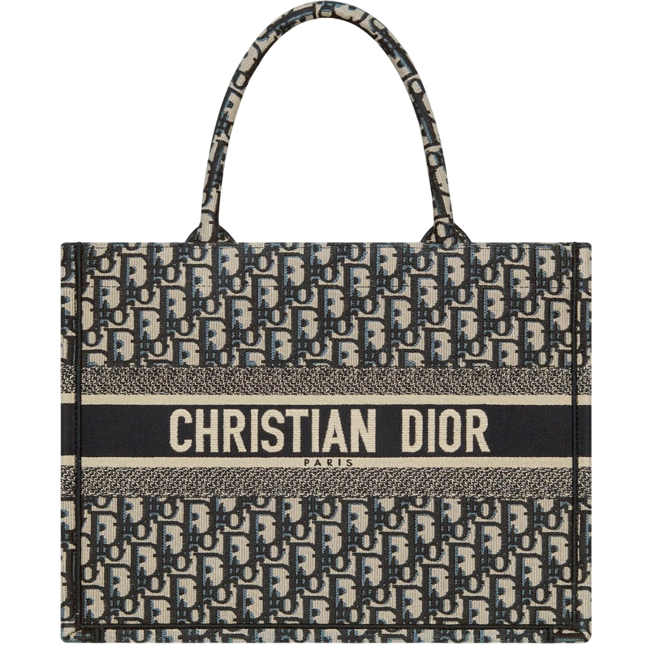 Túi nữ Medium Christian Dior Book Tote Ecru and Blue Dior Oblique Embroidery 7