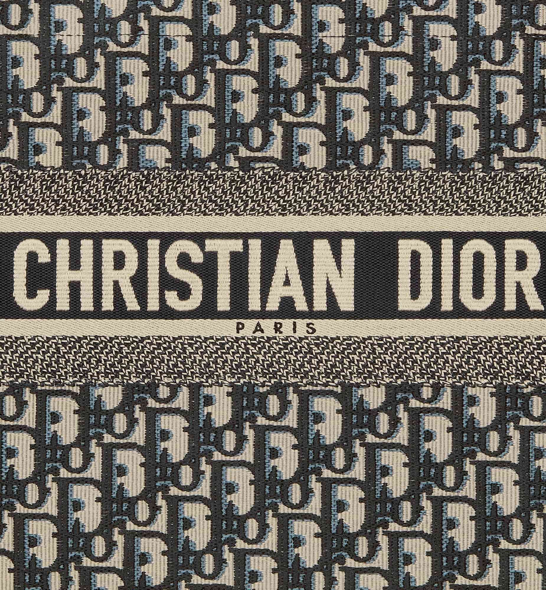 Túi nữ Medium Christian Dior Book Tote Ecru and Blue Dior Oblique Embroidery 1