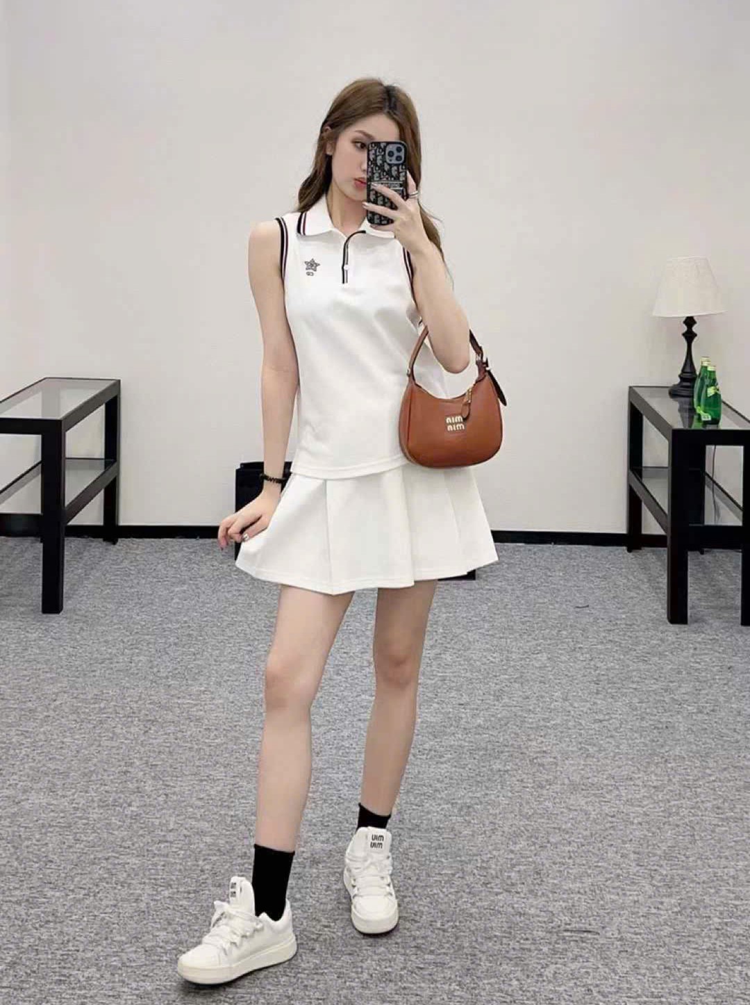 Combo áo váy trắng thể thao Dior 7