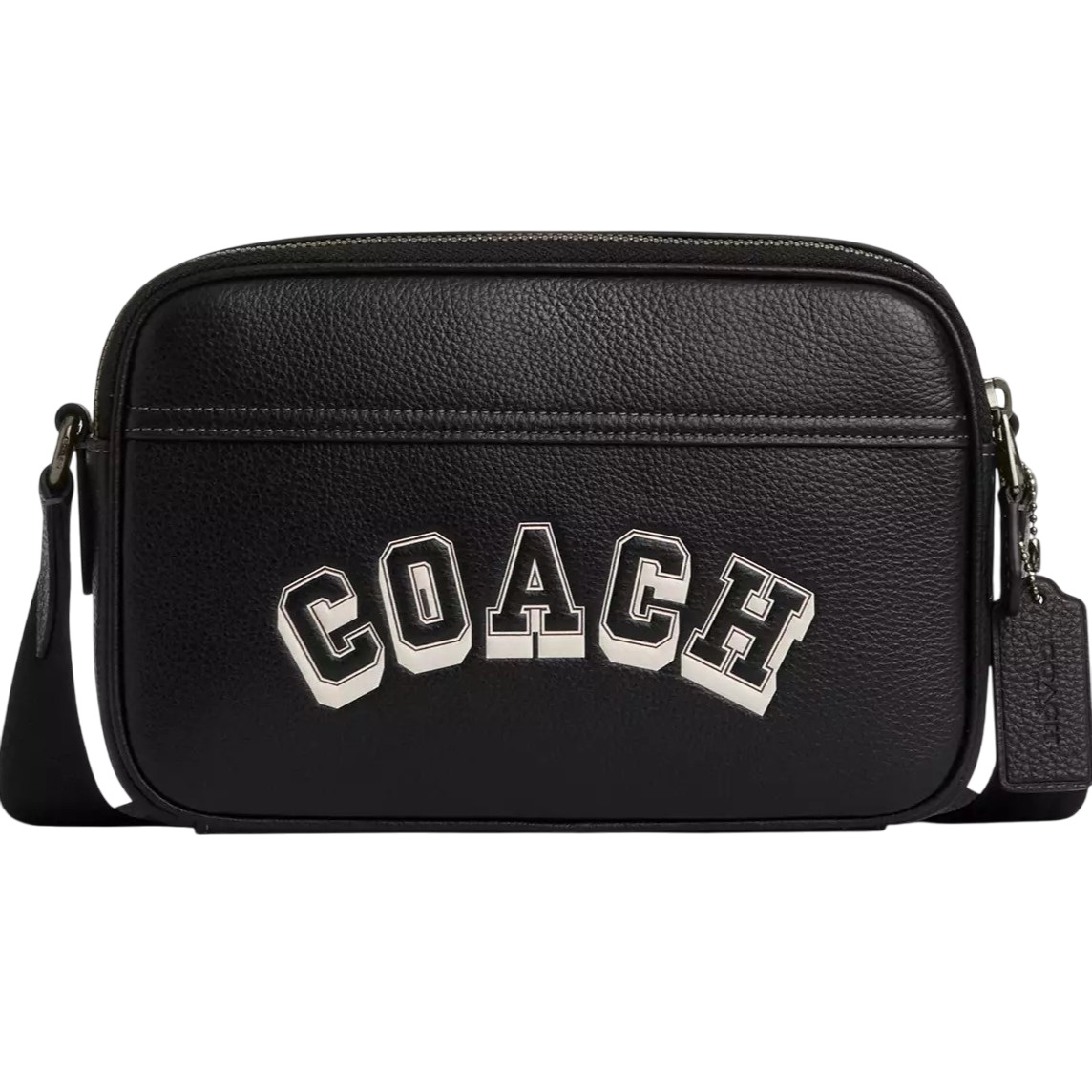 Túi đeo chéo Coach Nam Graham Crossbody Bag Varsity Motif Black Chalk CAJ64 2