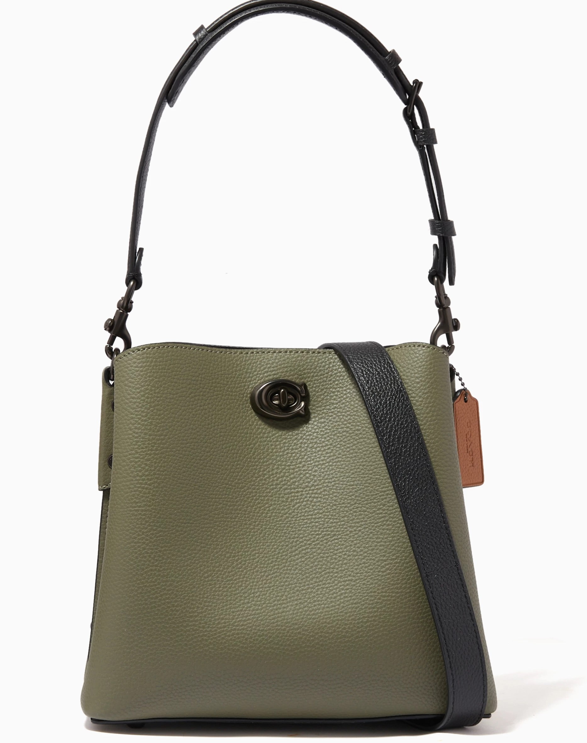 Túi xách xanh rêu Coach Willow Bucket Bag In Colorblock Army Green Multicolour C3766 4