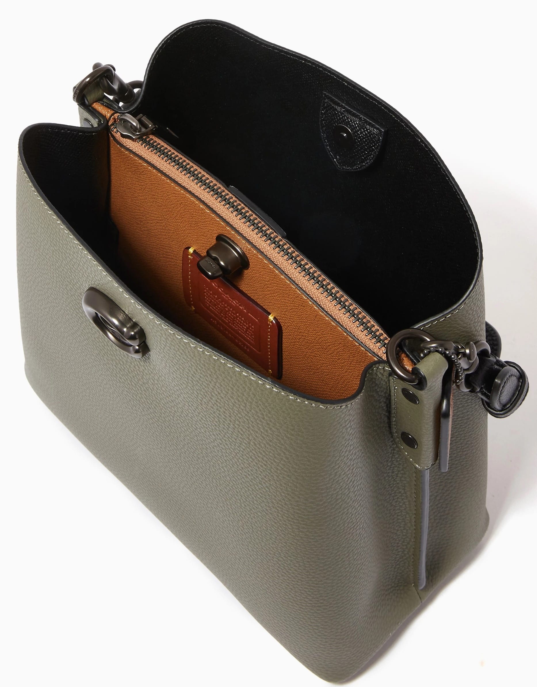 Túi xách xanh rêu Coach Willow Bucket Bag In Colorblock Army Green Multicolour C3766 5