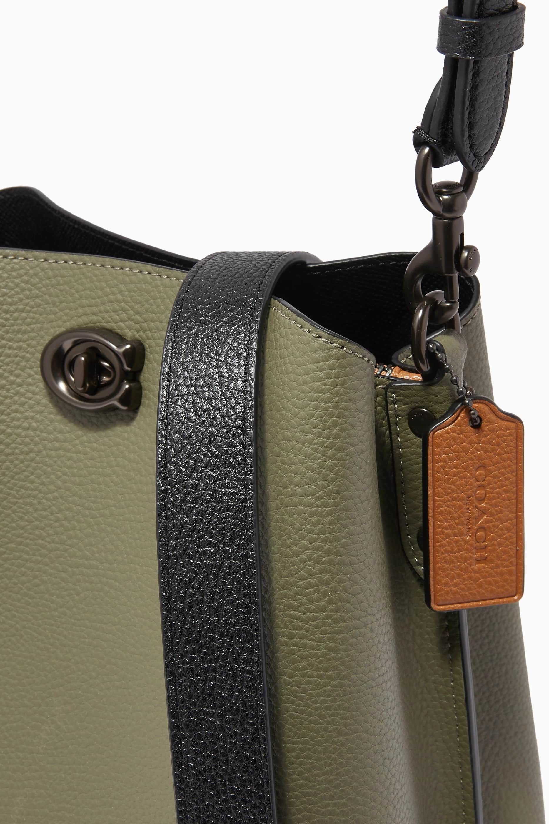 Túi xách xanh rêu Coach Willow Bucket Bag In Colorblock Army Green Multicolour C3766 6