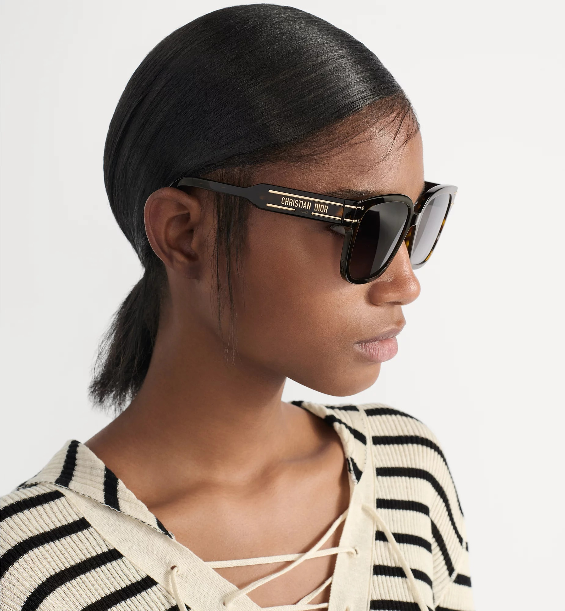 Kính mát Dior DiorSignature S7F Deep Brown Tortoiseshell-Effect Square Sunglasses 5