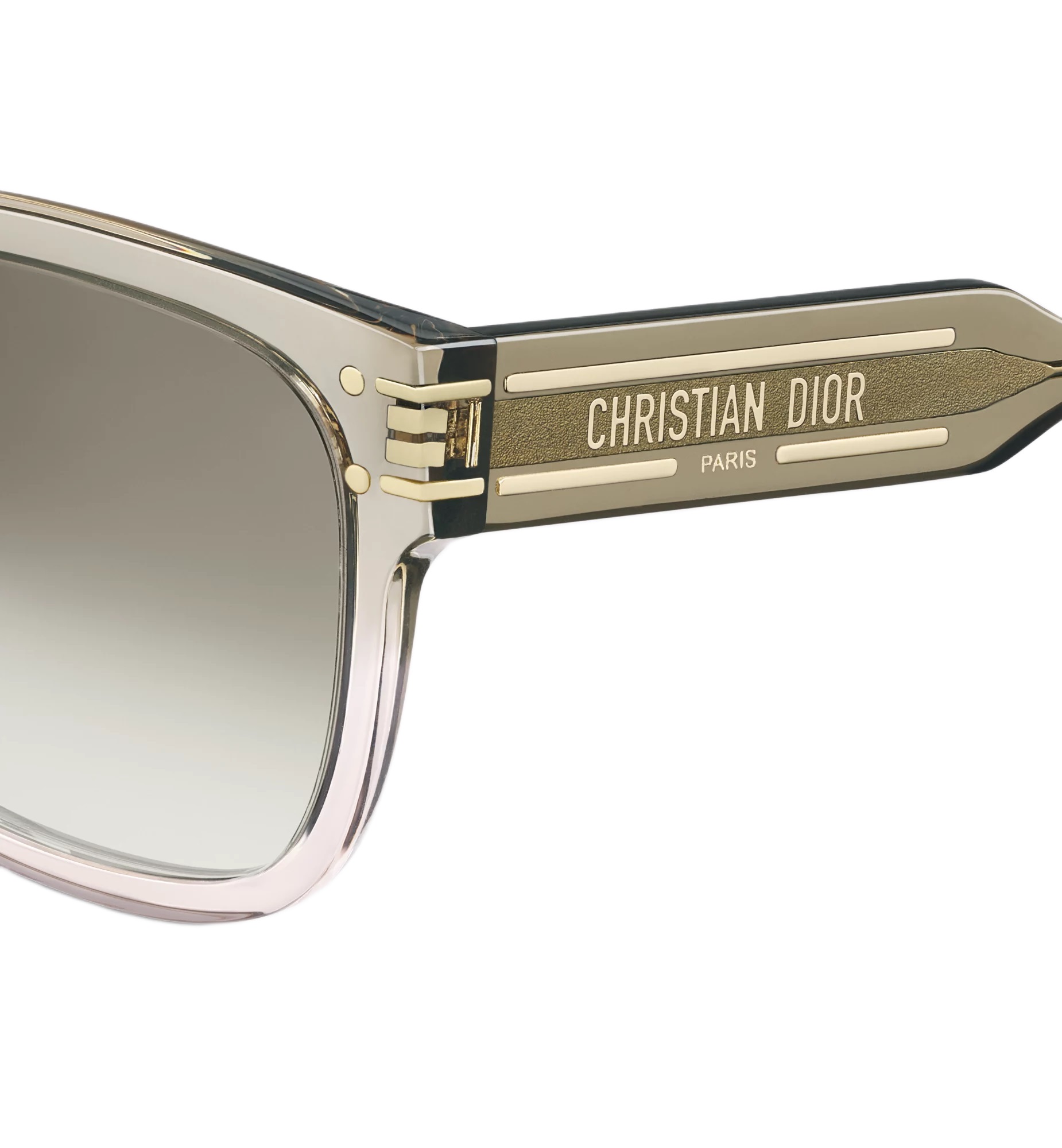 Mắt kính Dior DiorSignature S7F Transparent Gradient Olive Green Square Sunglasses 4
