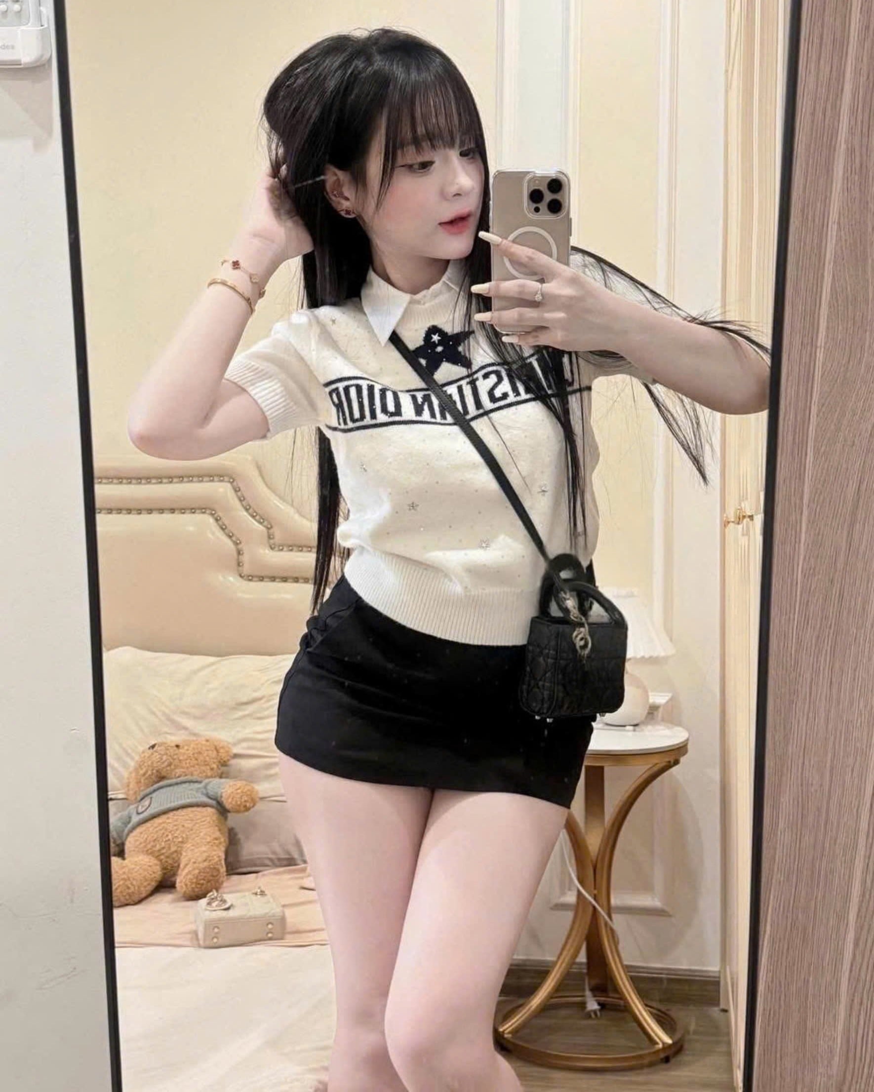 Áo thời trang len cổ sơ mi Dior 12