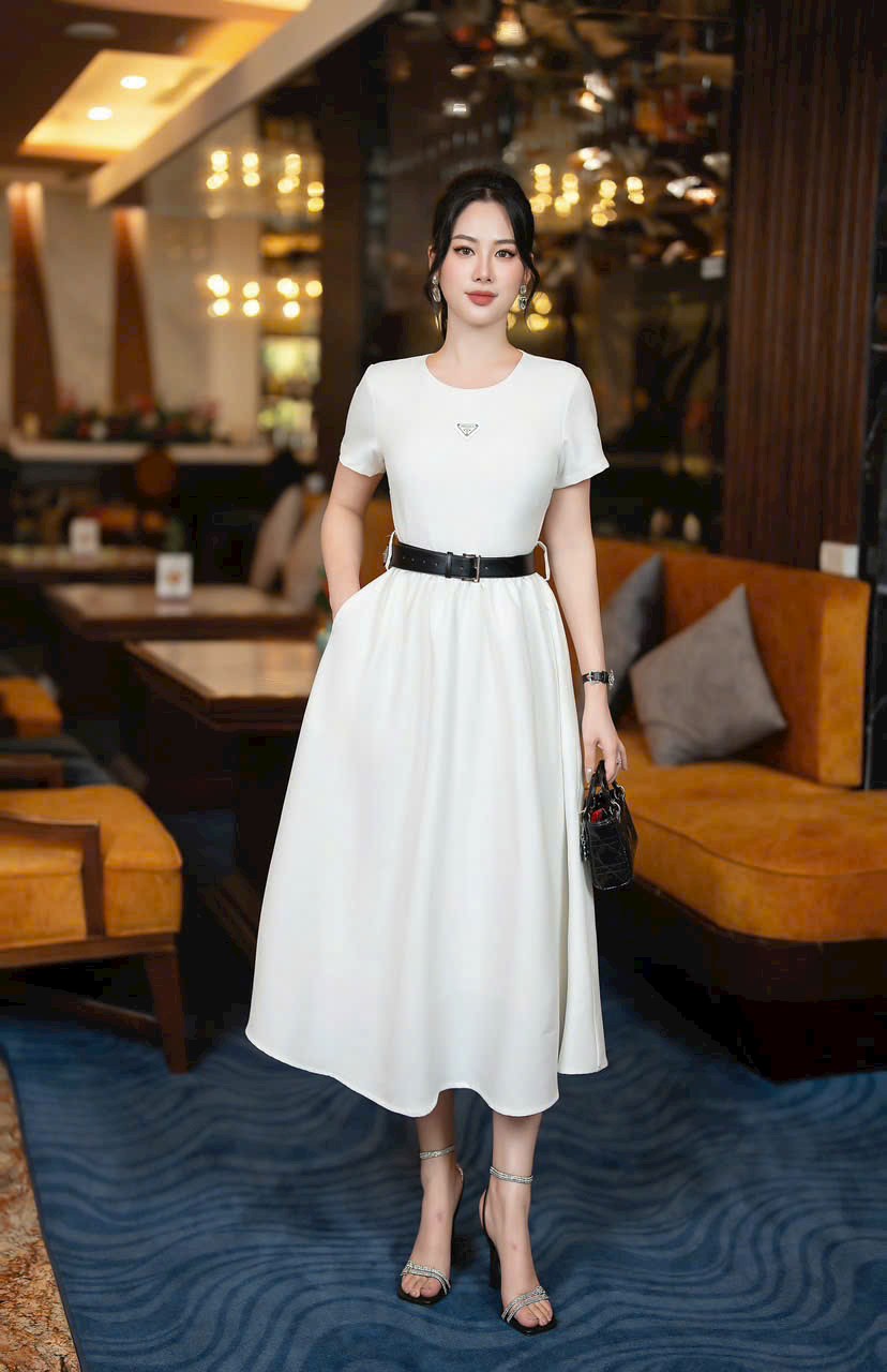 Đầm nữ xoè dự tiệc màu trắng Camellia dress ELYSNIE.CO design - Đầm, váy nữ  | ThờiTrangNữ.vn