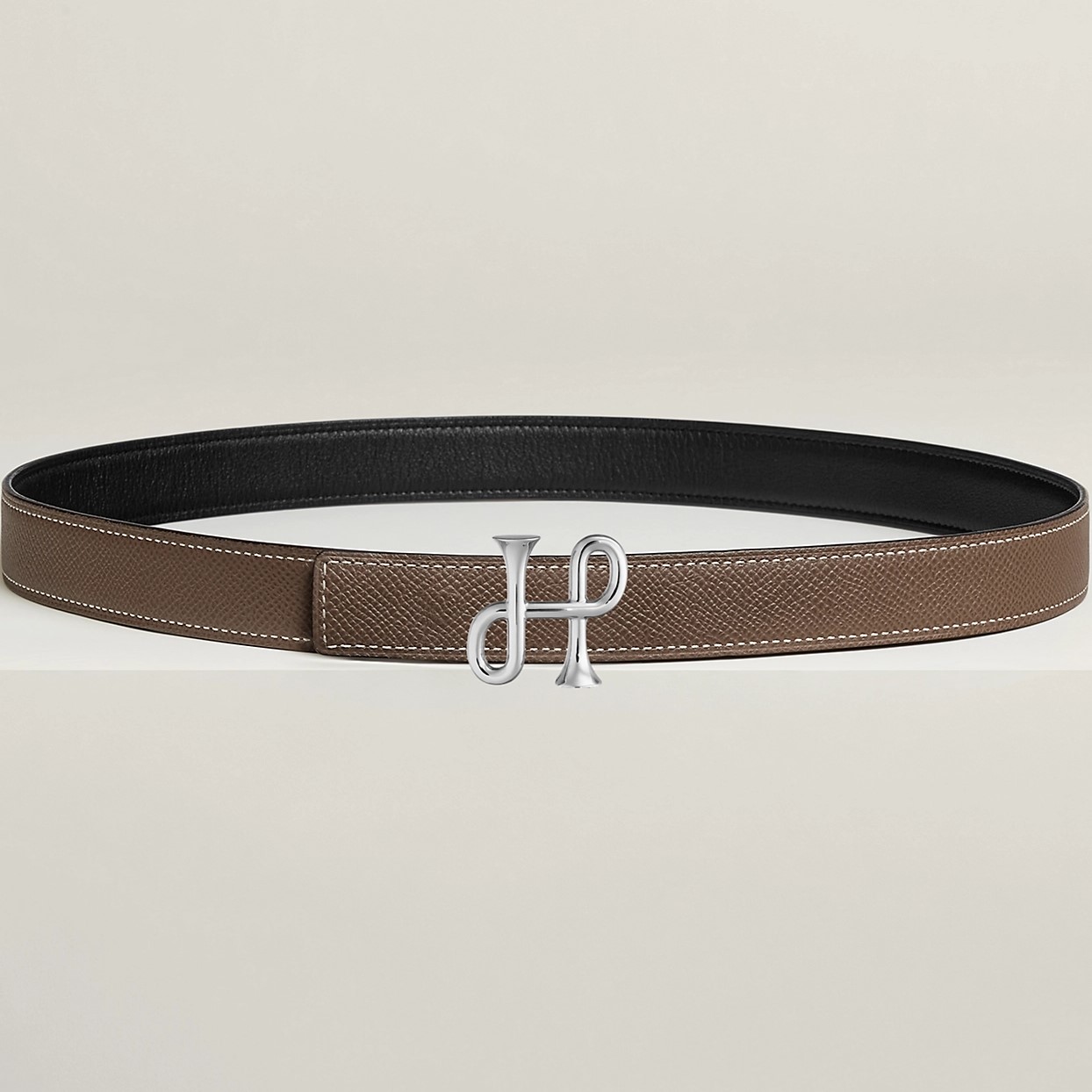Thắt lưng nữ Hermes Cor Baroque Belt Buckle Reversible Leather Strap Étoupe 24 mm 5