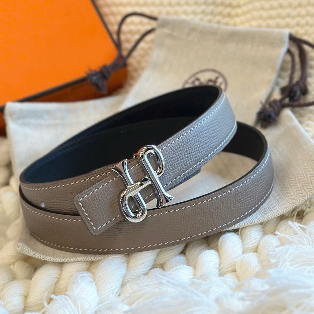 Thắt lưng nữ Hermes Cor Baroque Belt Buckle Reversible Leather Strap Étoupe 24 mm 8