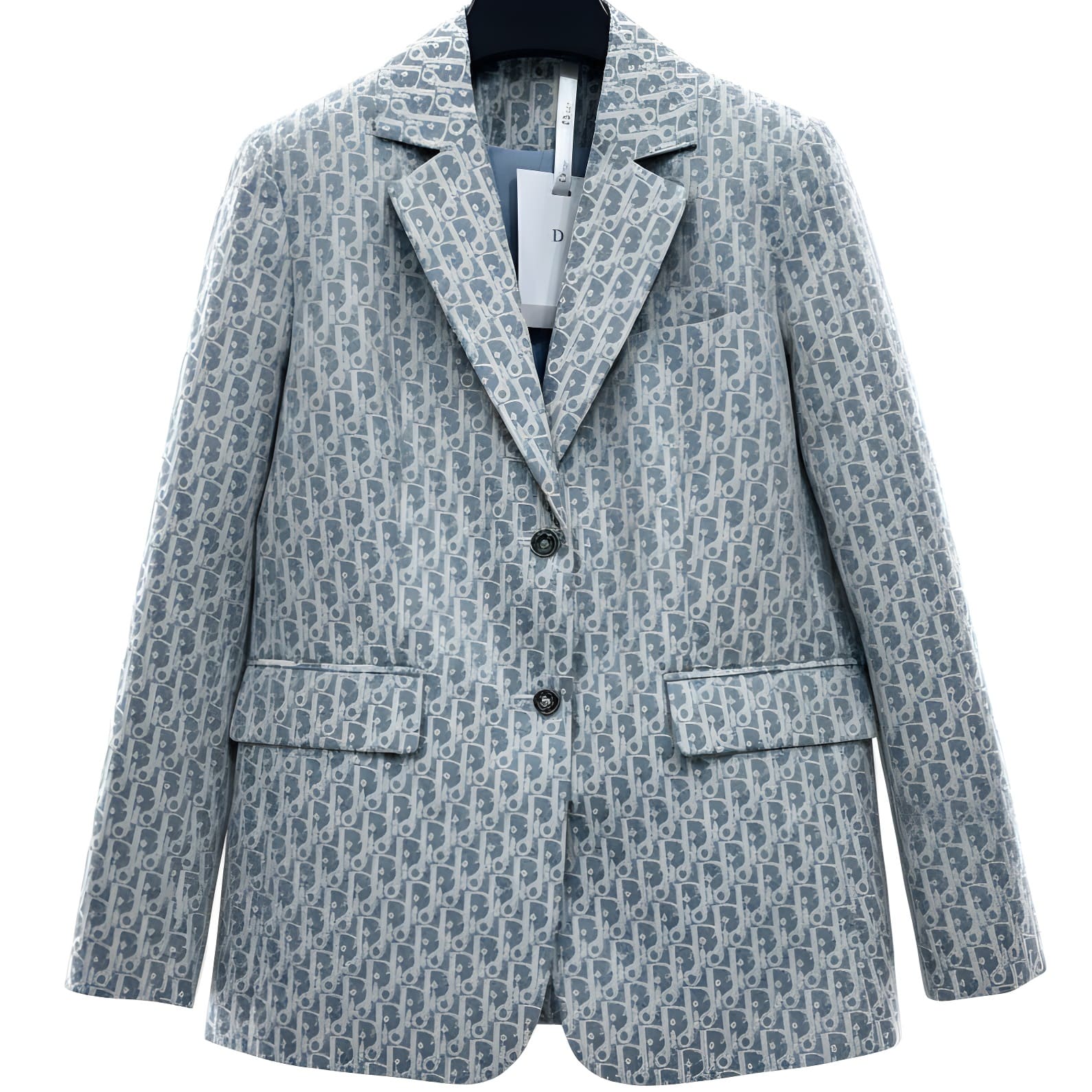 Áo khoác vest xanh dương họa tiết hãng Dior 4