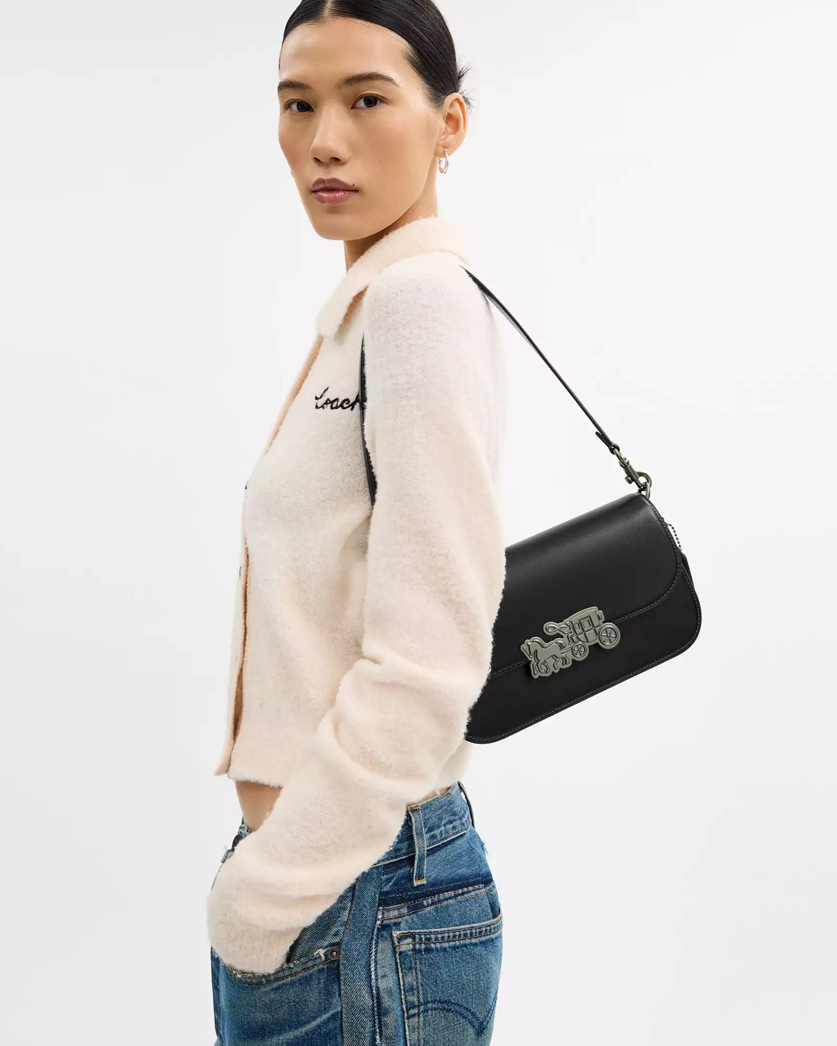 Túi đeo chéo Coach Harper Shoulder Bag Black CCE65 9