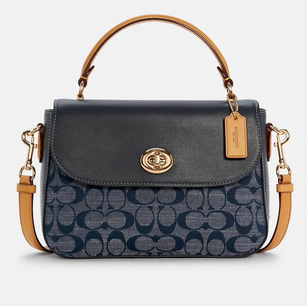Túi đeo chéo Marlie Top Handle Satchel In Signature Chambray 3