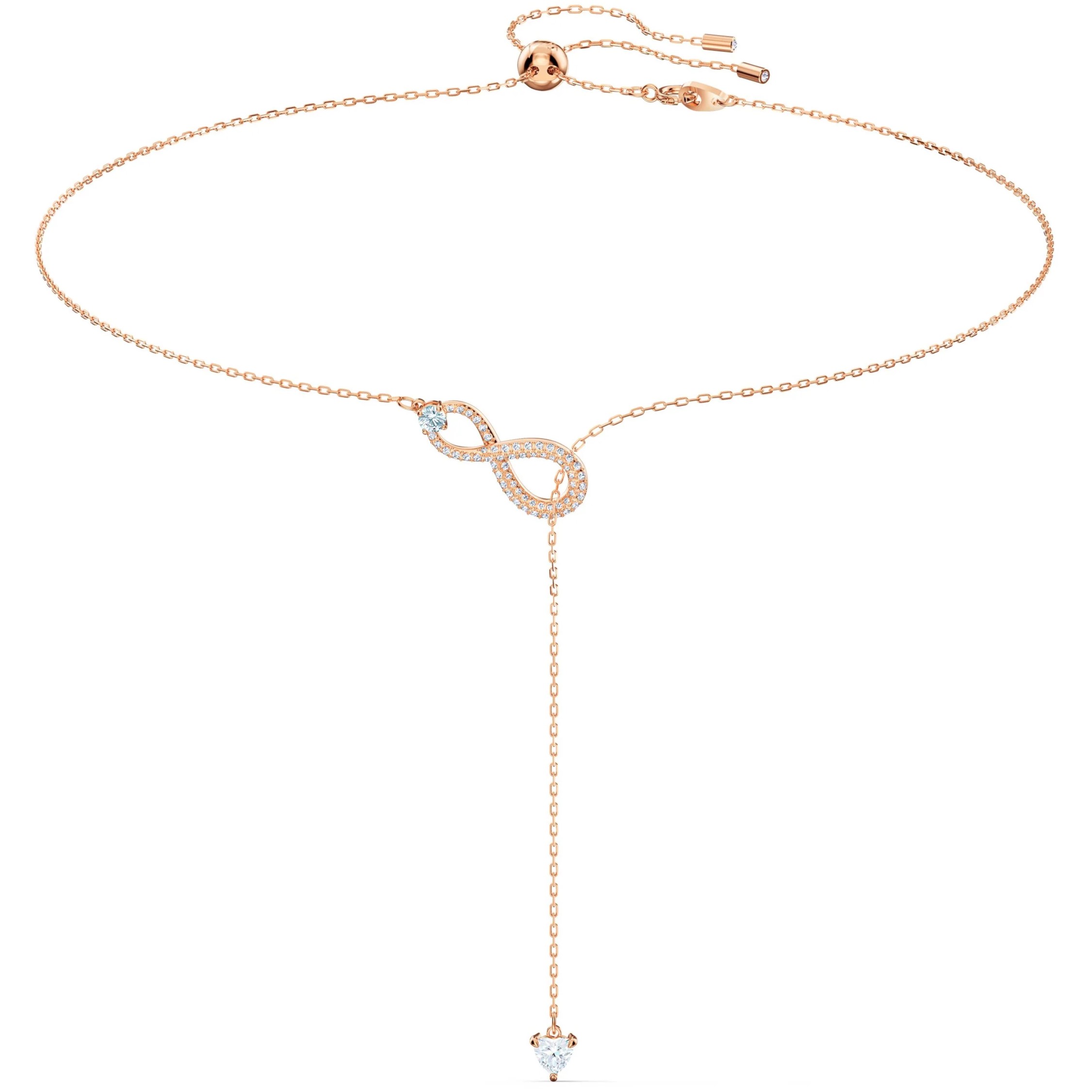DÂY CHUYỀN THỜI TRANG NỮ SWAROVSKI INFINITY Y NECKLACE WHITE ROSE GOLD-TONE PLATED 5521346 7