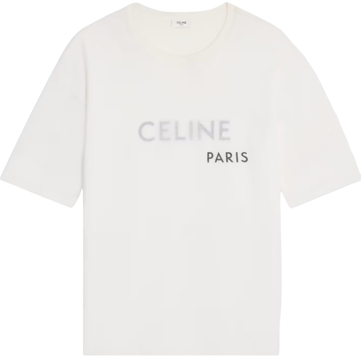 Áo thun trắng Celine Double Layered T-shirt In Fine Cotton Jersey 1