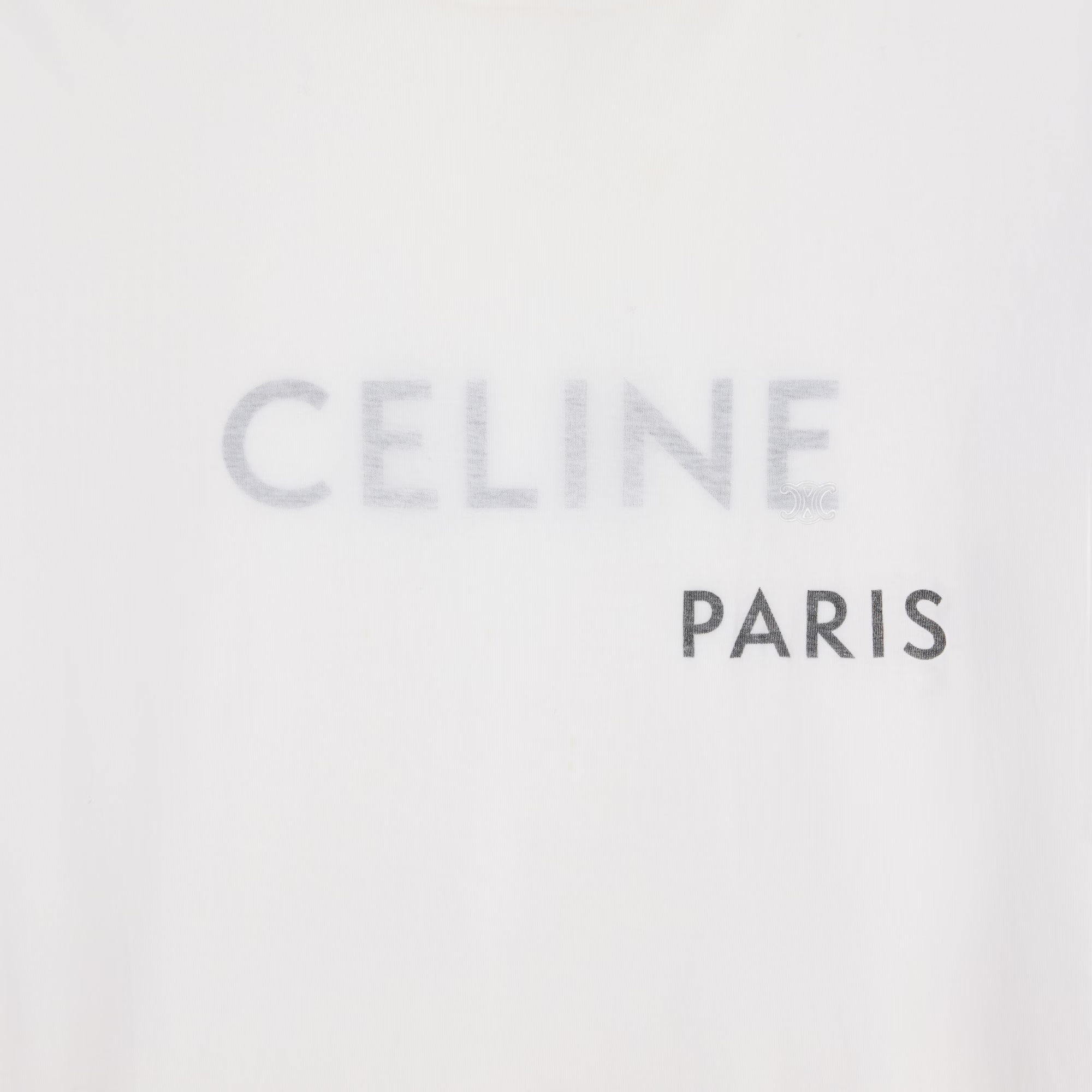 Áo thun trắng Celine Double Layered T-shirt In Fine Cotton Jersey 9