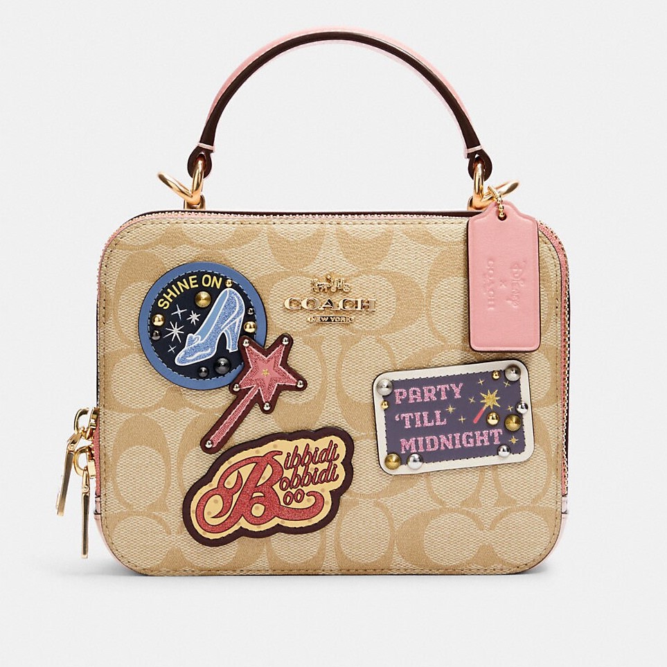 TÚI ĐEO CHÉO DISNEY X COACH BOX CROSSBODY IN SIGNATURE CANVAS WITH PATCHES 2