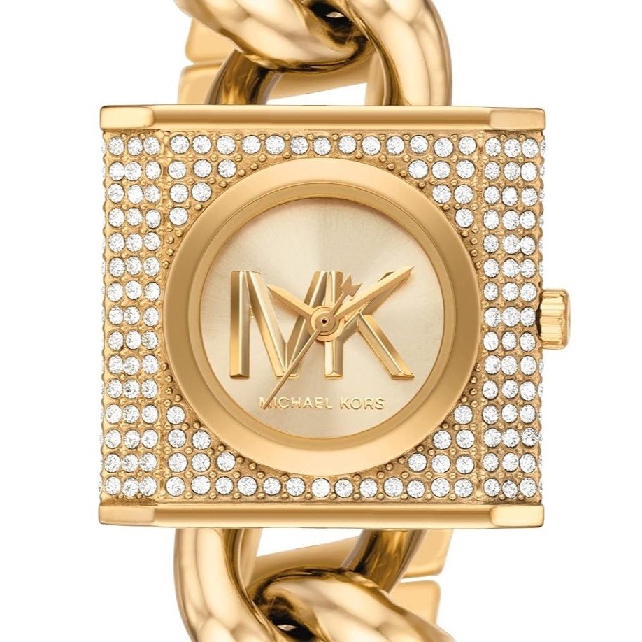 ĐỒNG HỒ ĐEO TAY NỮ MICHAEL KORS MINI LOCK PAVÉ GOLD-TONE CHAIN WATCH MK4711 6