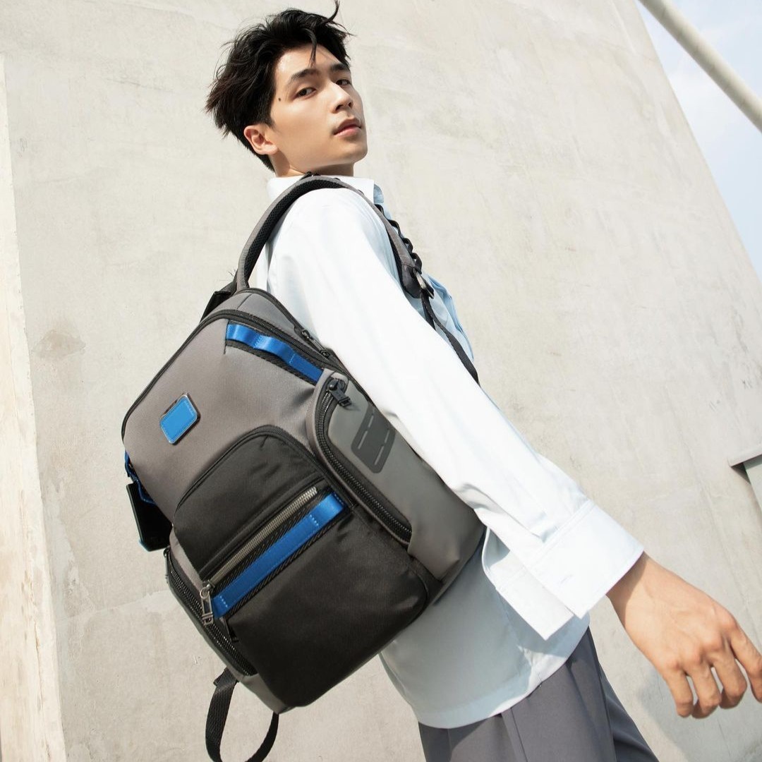 Ba lô Du Lịch Tumi Alpha Bravo Navigation Backpack Grey Blue 4